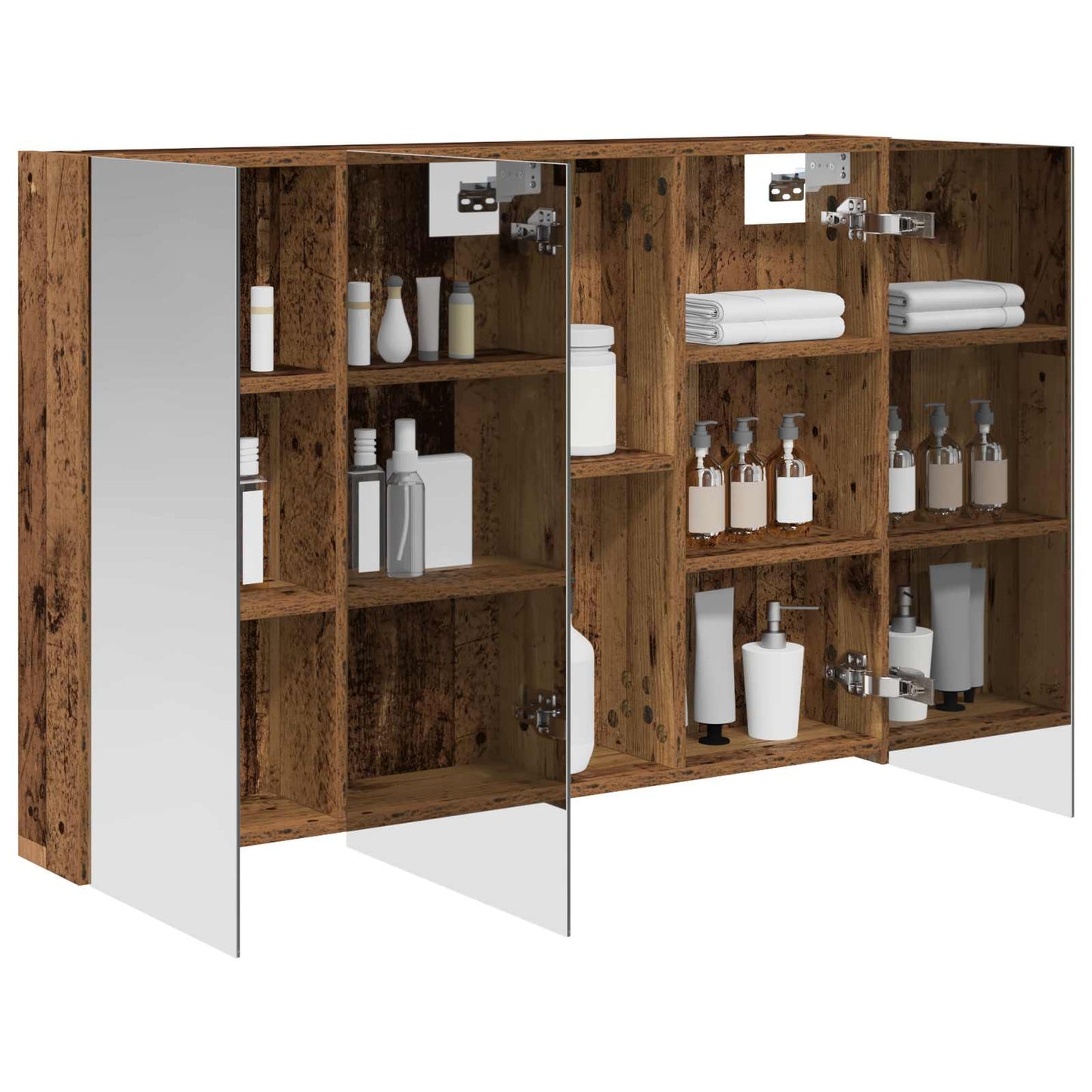 Badkamer spiegelkast Oudhout 100 x 14,5 x 70 cm Bewerkt hout is nu te koop bij PeponiXL, paradijselijk wonen!