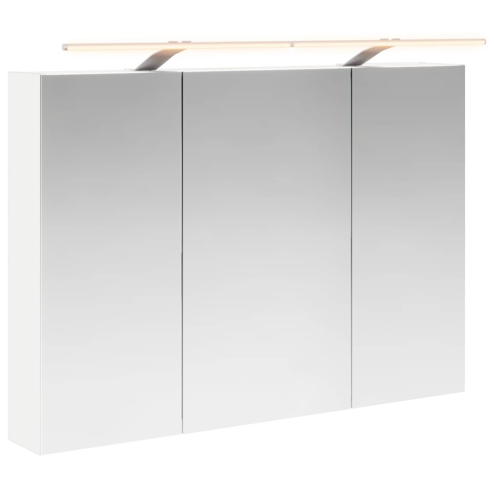 Badkamer spiegelkast Wit 100 x 14,5 x 70 cm Bewerkt hout is nu te koop bij PeponiXL, paradijselijk wonen!