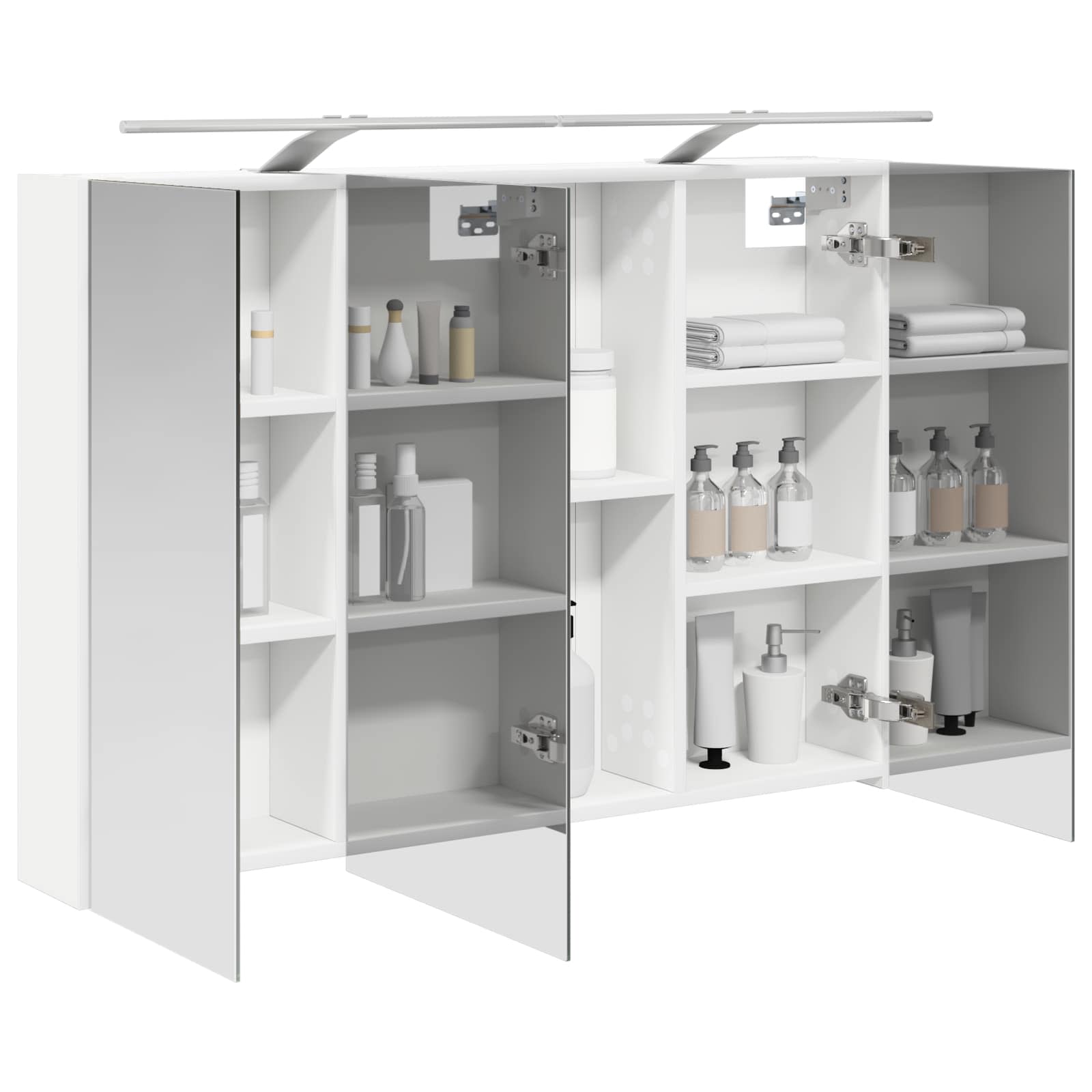 Badkamer spiegelkast Wit 100 x 14,5 x 70 cm Bewerkt hout is nu te koop bij PeponiXL, paradijselijk wonen!