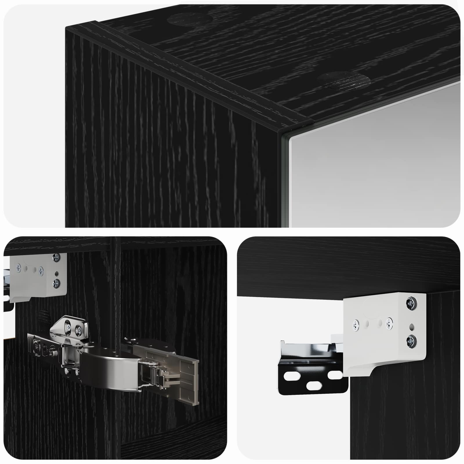Badkamer spiegelkast met plank Zwart Eiken 100 x 14,5 x 70 cm is nu te koop bij PeponiXL, paradijselijk wonen!