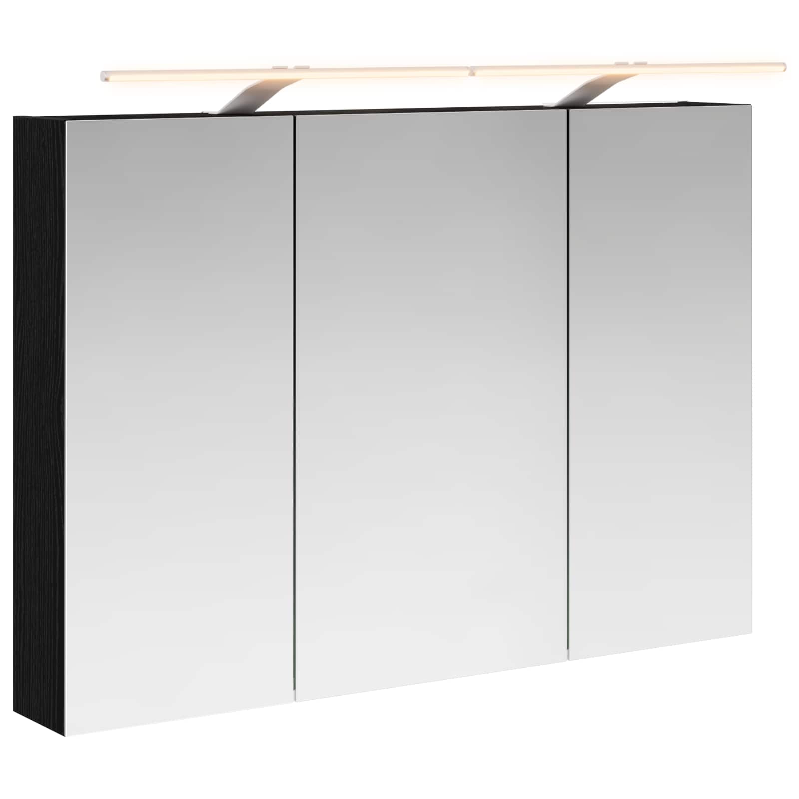 Badkamer spiegelkast met plank Zwart Eiken 100 x 14,5 x 70 cm is nu te koop bij PeponiXL, paradijselijk wonen!