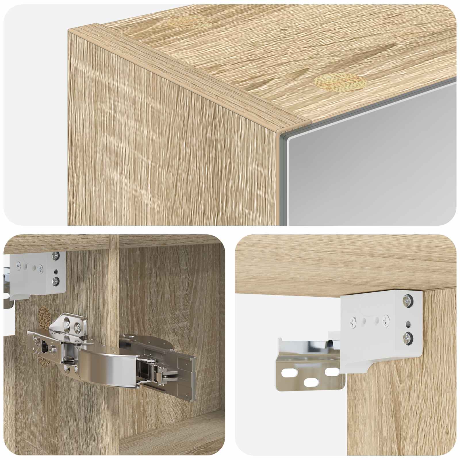 Badkamer spiegelkast met plank Sonoma Eiken 100 x 14,5 x 70 cm is nu te koop bij PeponiXL, paradijselijk wonen!