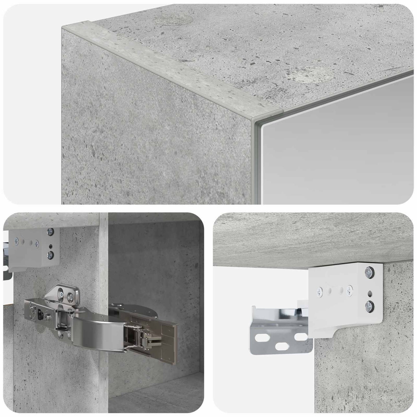 Badkamer spiegelkast met plank Beton Grijs 100 x 14,5 x 70 cm is nu te koop bij PeponiXL, paradijselijk wonen!