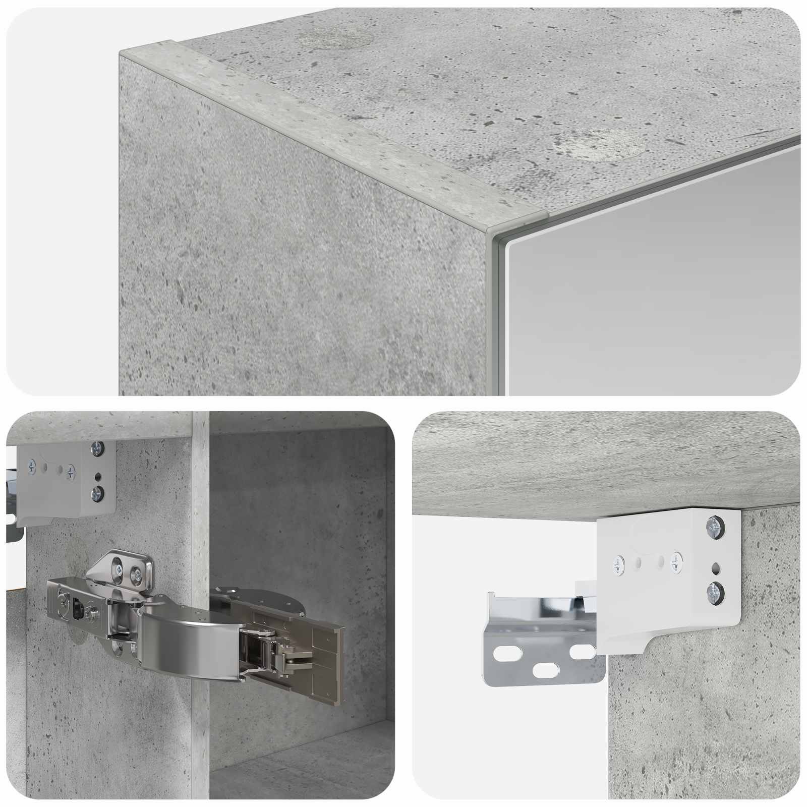 Badkamer spiegelkast met plank Beton Grijs 100 x 14,5 x 70 cm is nu te koop bij PeponiXL, paradijselijk wonen!