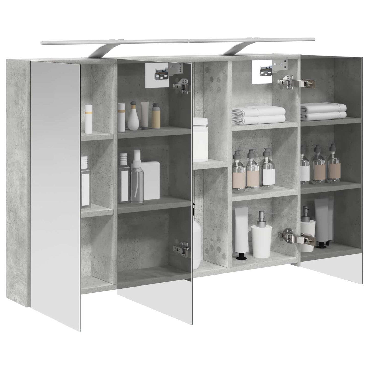 Badkamer spiegelkast met plank Beton Grijs 100 x 14,5 x 70 cm is nu te koop bij PeponiXL, paradijselijk wonen!