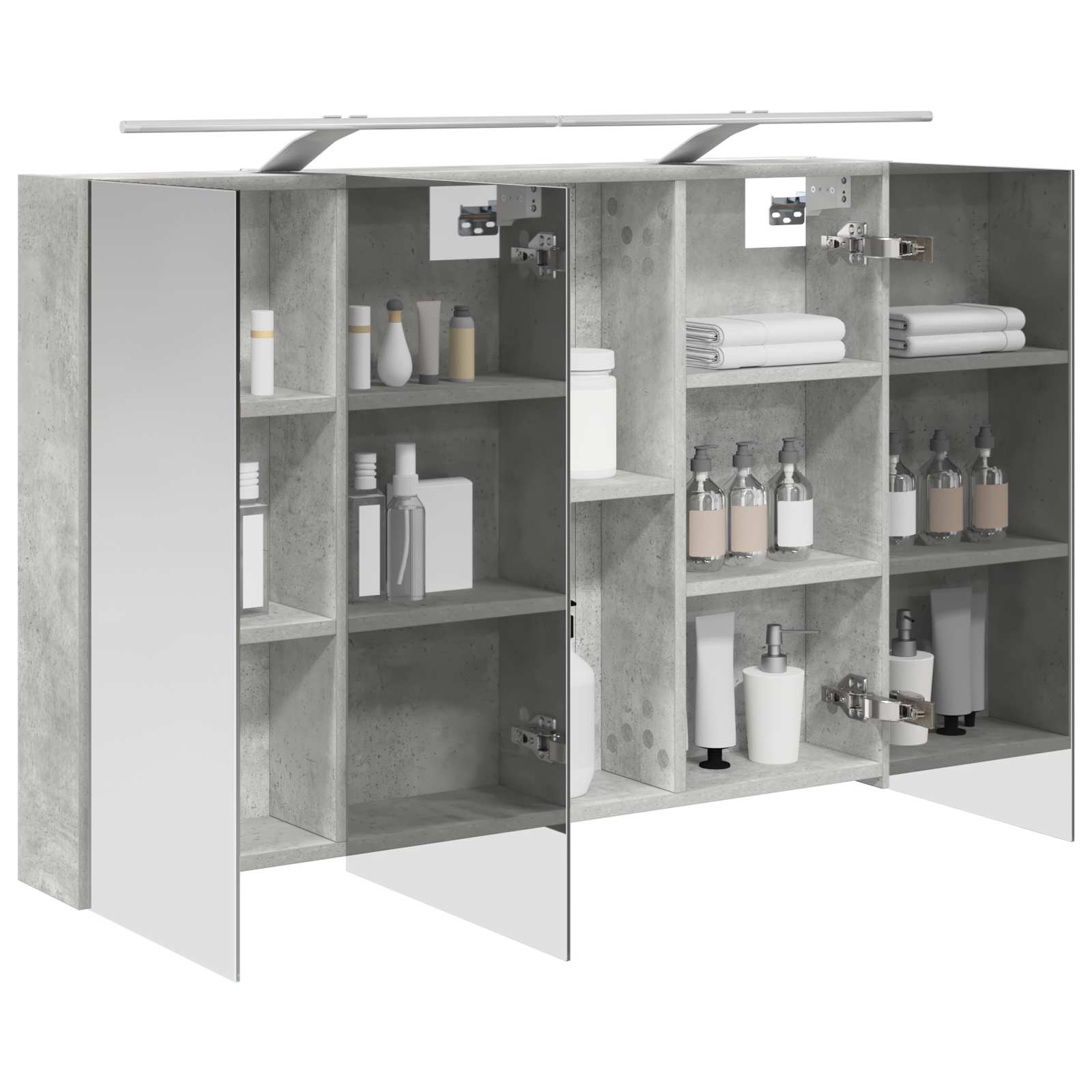 Badkamer spiegelkast met plank Beton Grijs 100 x 14,5 x 70 cm is nu te koop bij PeponiXL, paradijselijk wonen!