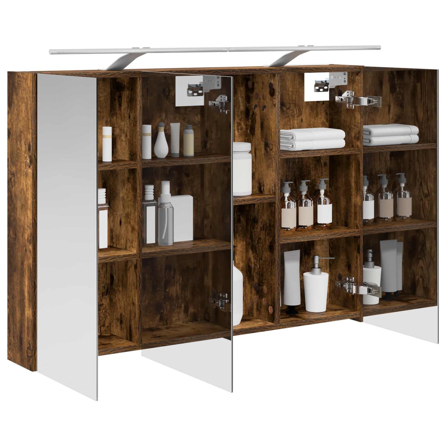 Badkamer spiegelkast met plank Gerookt eiken 100 x 14,5 x 70 cm is nu te koop bij PeponiXL, paradijselijk wonen!