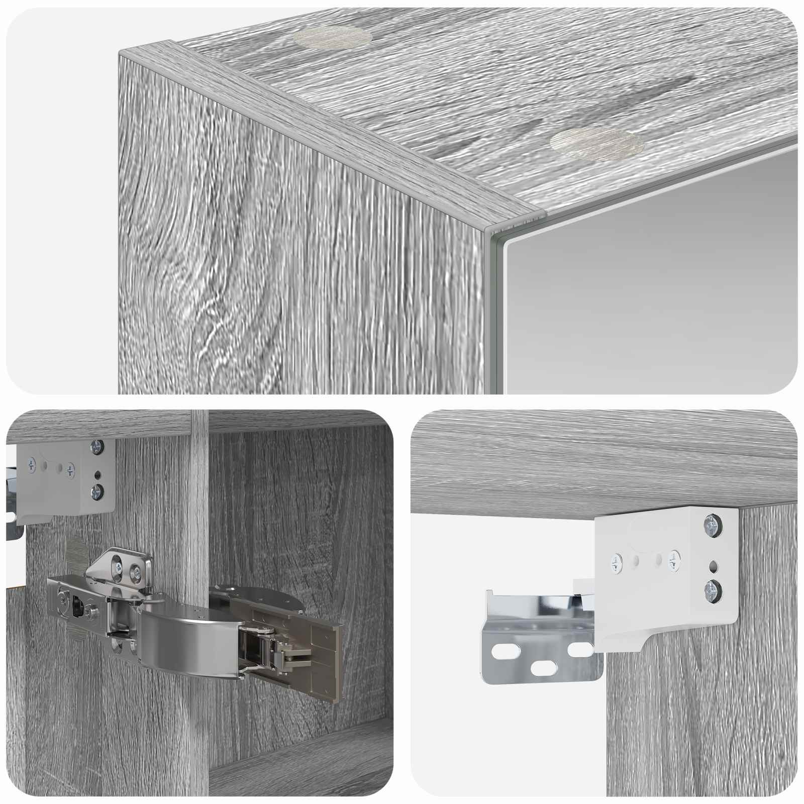 Badkamer spiegelkast met plank Grijs Sonoma 100 x 14,5 x 70 cm is nu te koop bij PeponiXL, paradijselijk wonen!