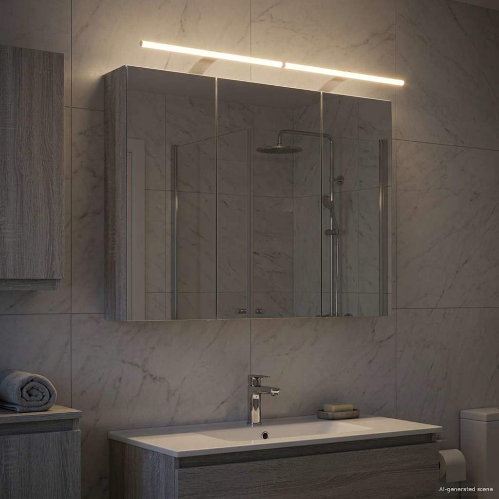 Badkamer spiegelkast met plank Grijs Sonoma 100 x 14,5 x 70 cm is nu te koop bij PeponiXL, paradijselijk wonen!