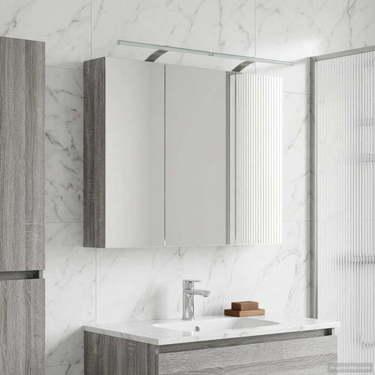Badkamer spiegelkast met plank Grijs Sonoma 100 x 14,5 x 70 cm is nu te koop bij PeponiXL, paradijselijk wonen!