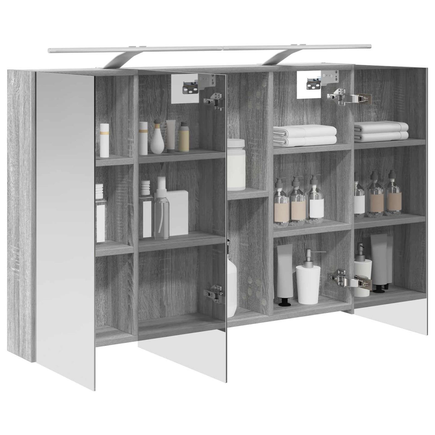 Badkamer spiegelkast met plank Grijs Sonoma 100 x 14,5 x 70 cm is nu te koop bij PeponiXL, paradijselijk wonen!
