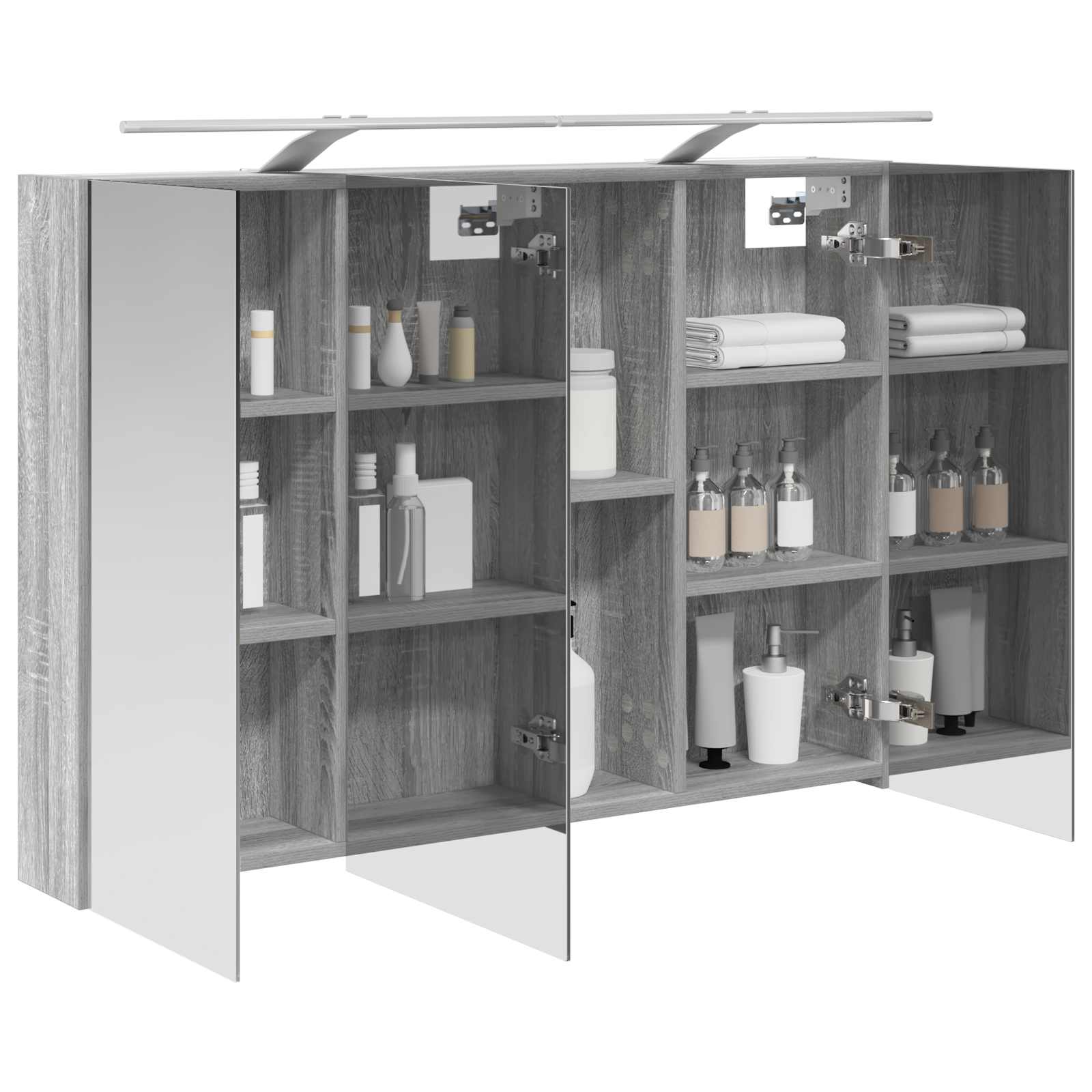 Badkamer spiegelkast met plank Grijs Sonoma 100 x 14,5 x 70 cm is nu te koop bij PeponiXL, paradijselijk wonen!