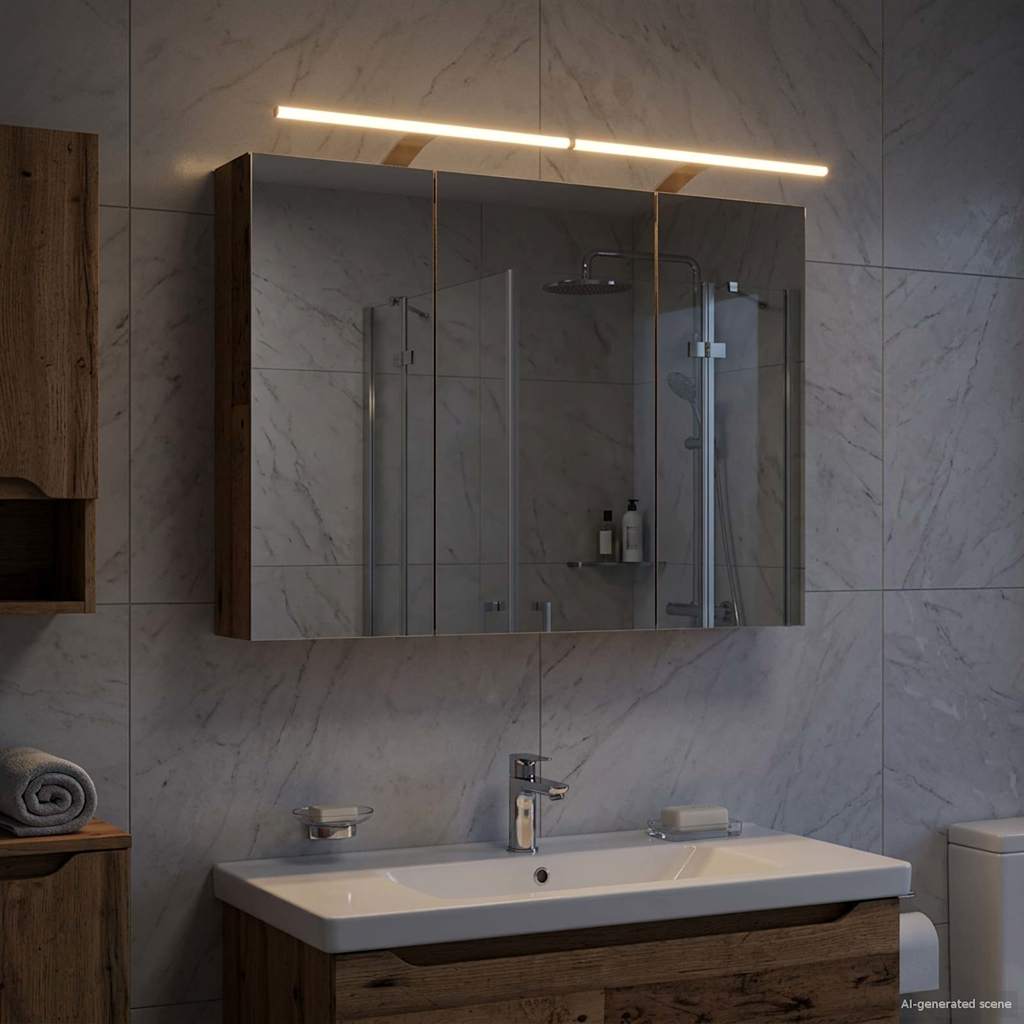 Badkamer spiegelkast Oudhout 100 x 14,5 x 70 cm Bewerkt hout is nu te koop bij PeponiXL, paradijselijk wonen!