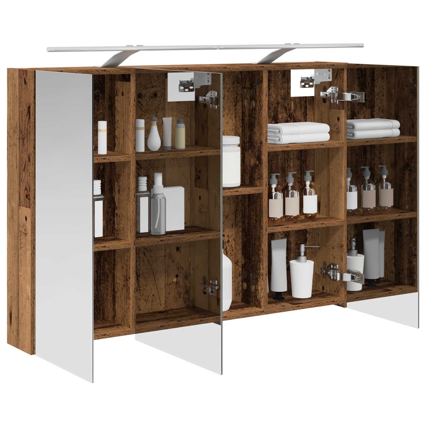 Badkamer spiegelkast Oudhout 100 x 14,5 x 70 cm Bewerkt hout is nu te koop bij PeponiXL, paradijselijk wonen!