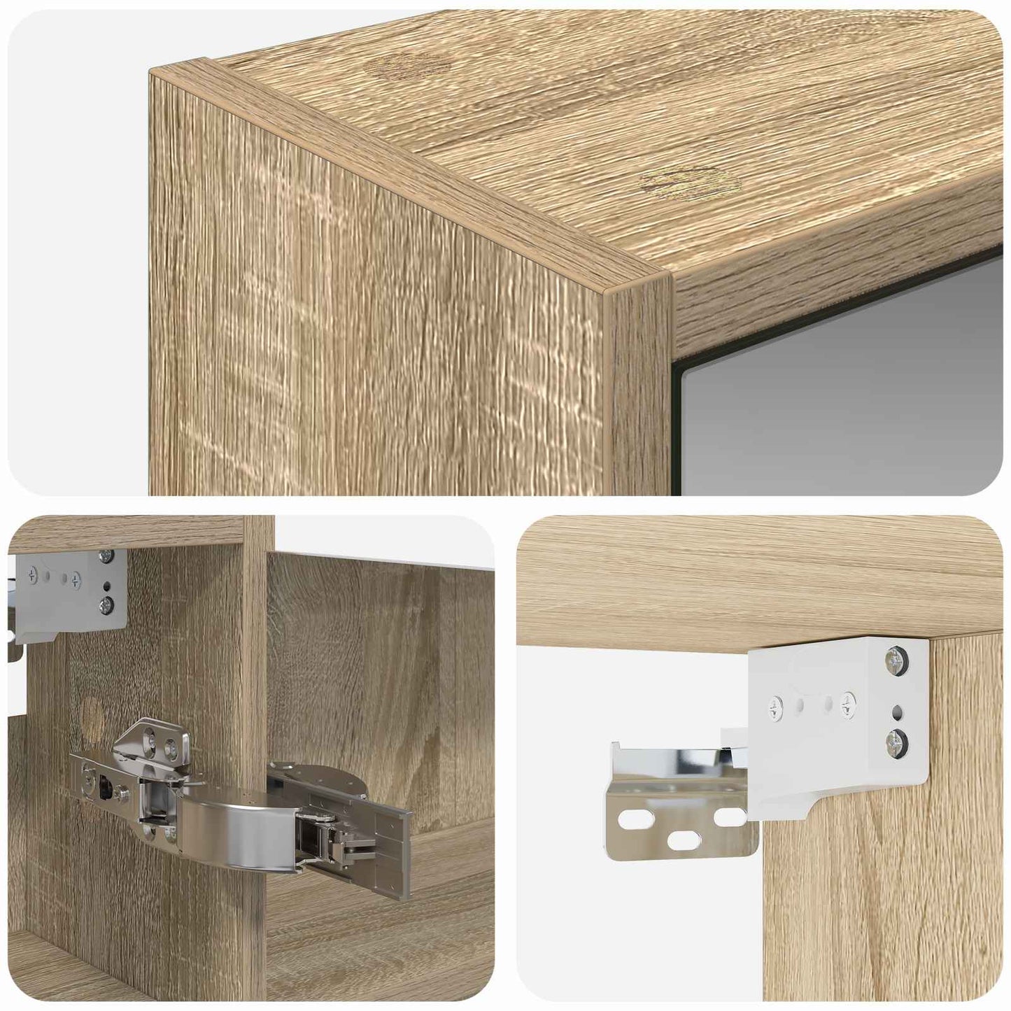 Badkamer spiegelkast met plank Sonoma Eiken 43 x 16 x 62.5 cm is nu te koop bij PeponiXL, paradijselijk wonen!