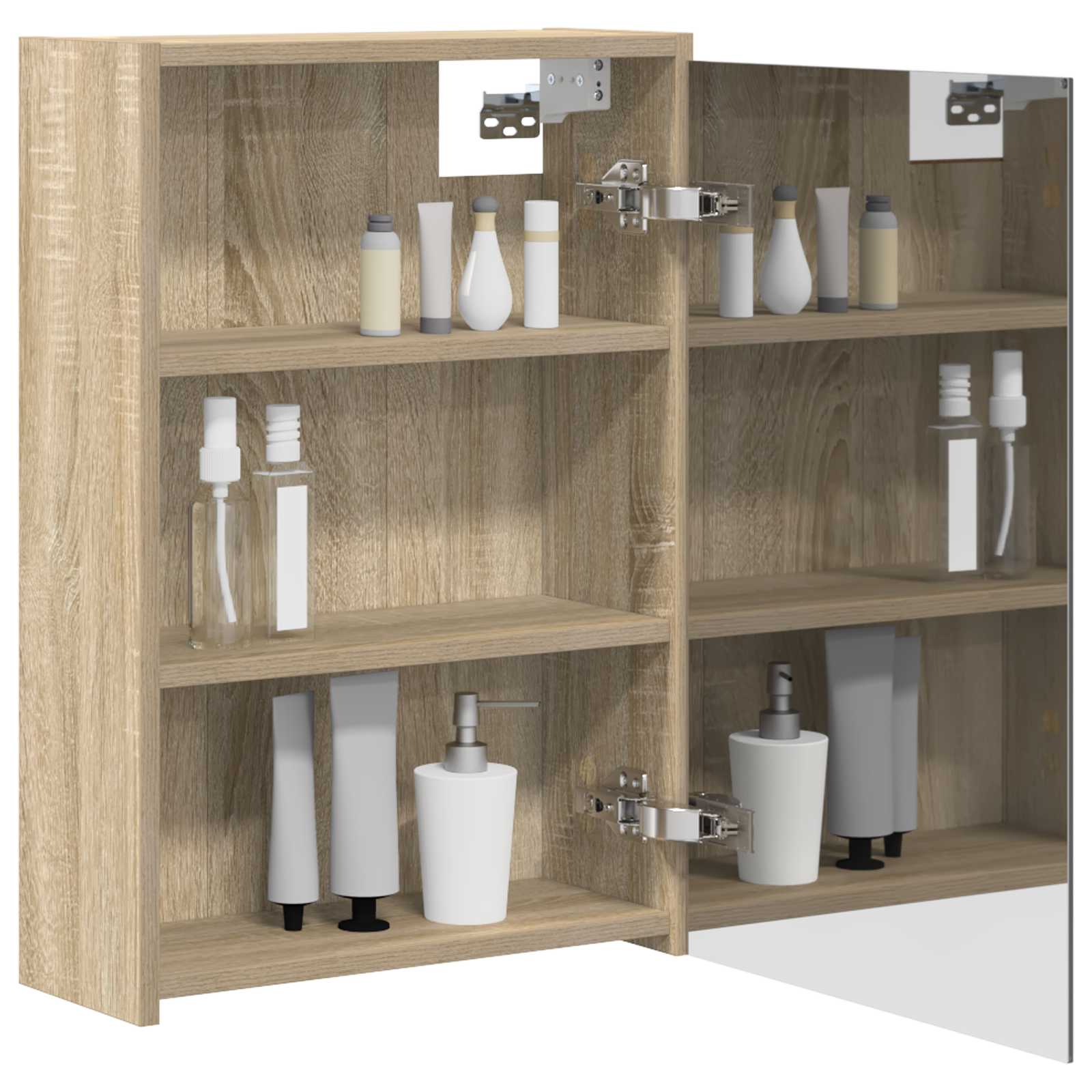Badkamer spiegelkast met plank Sonoma Eiken 43 x 16 x 62.5 cm is nu te koop bij PeponiXL, paradijselijk wonen!