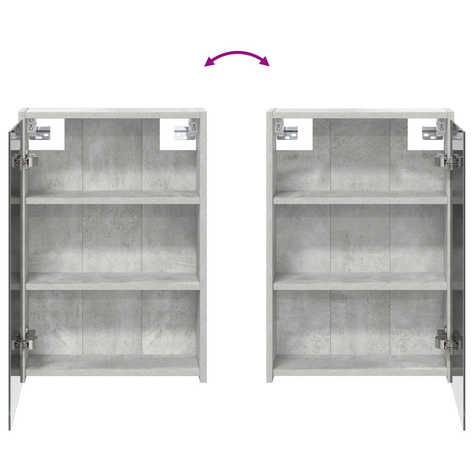 Badkamer spiegelkast Beton Grijs 43 x 16 x 62.5 cm Bewerkt hout is nu te koop bij PeponiXL, paradijselijk wonen!