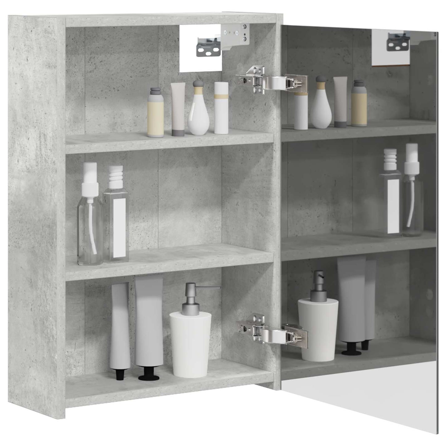 Badkamer spiegelkast Beton Grijs 43 x 16 x 62.5 cm Bewerkt hout is nu te koop bij PeponiXL, paradijselijk wonen!