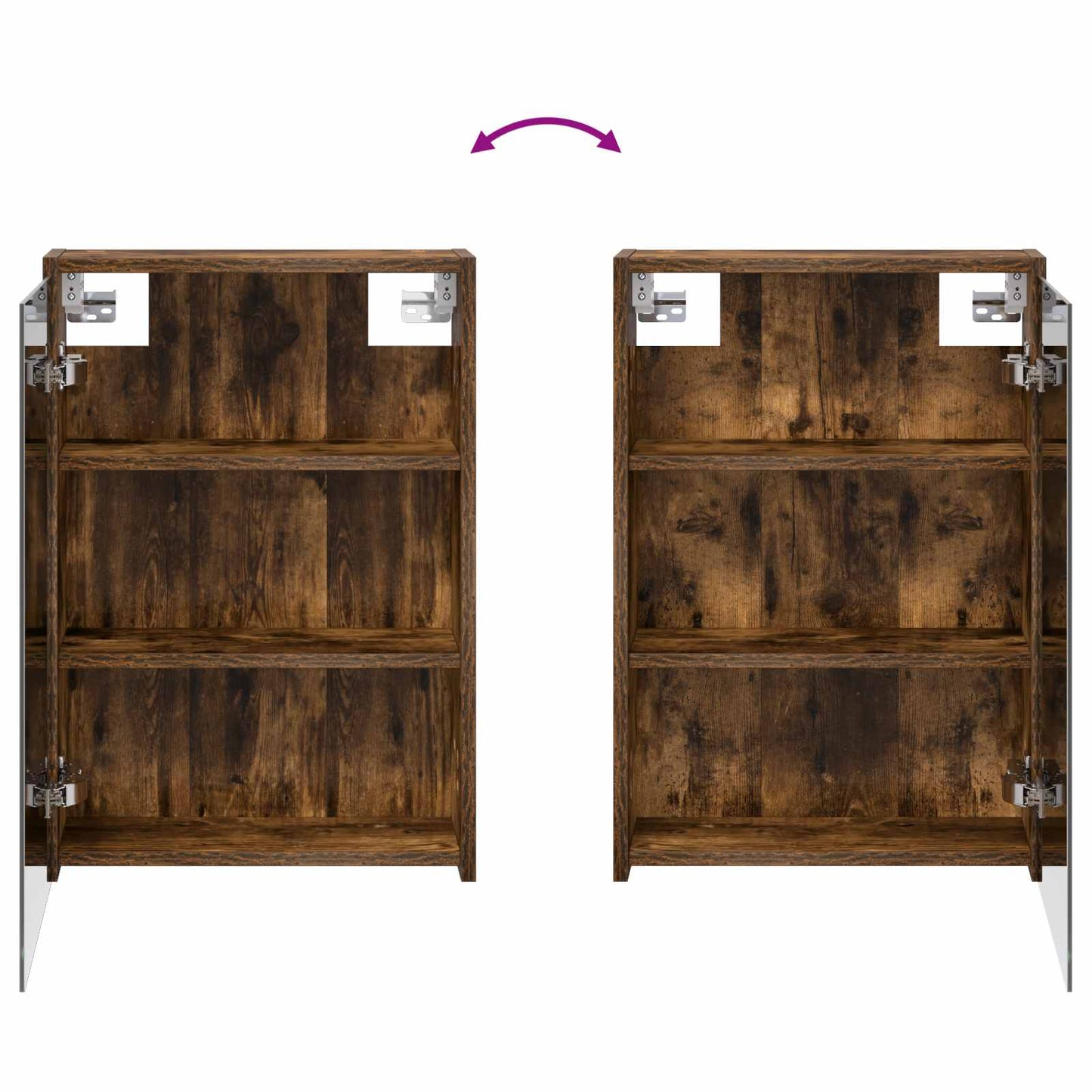Badkamer spiegelkast met plank Gerookt eiken 43 x 16 x 62.5 cm is nu te koop bij PeponiXL, paradijselijk wonen!