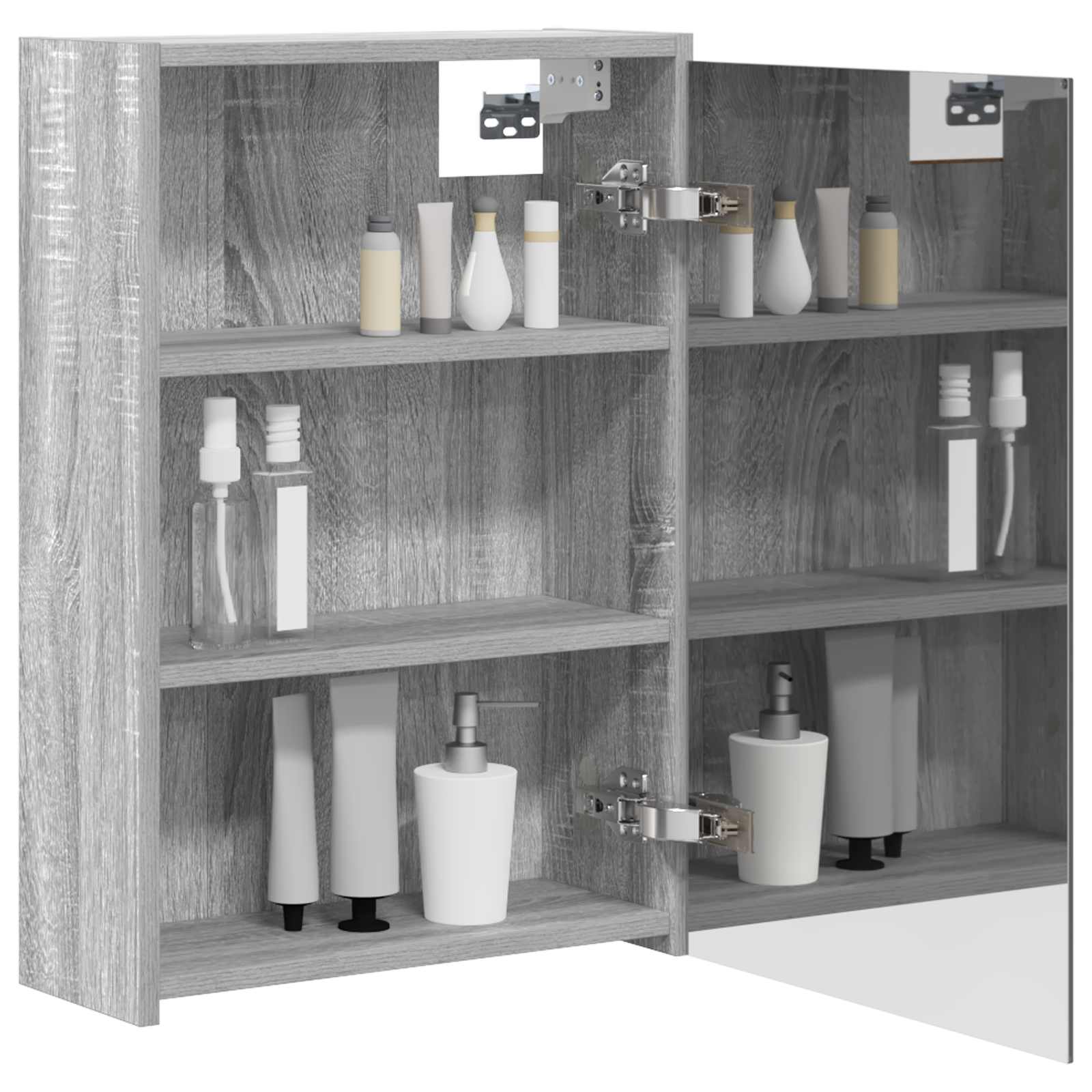 Badkamer spiegelkast met plank Grijs Sonoma 43 x 16 x 62.5 cm is nu te koop bij PeponiXL, paradijselijk wonen!