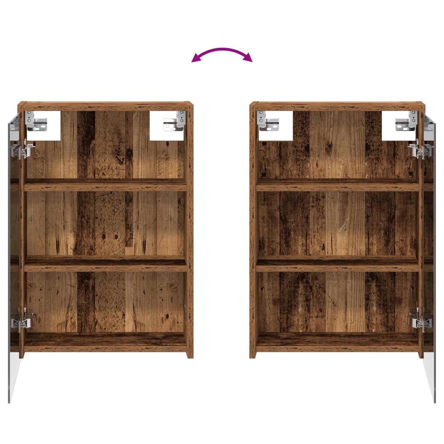 Badkamer spiegelkast Oudhout 43 x 16 x 62.5 cm Bewerkt hout is nu te koop bij PeponiXL, paradijselijk wonen!