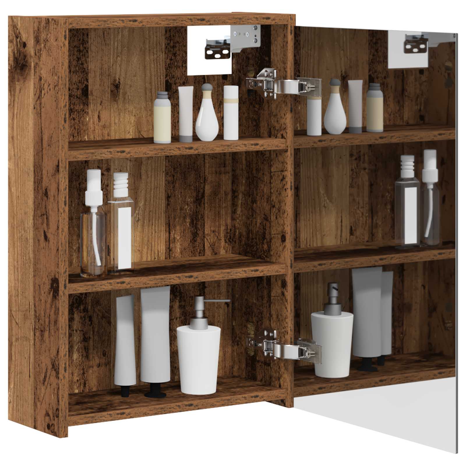 Badkamer spiegelkast Oudhout 43 x 16 x 62.5 cm Bewerkt hout is nu te koop bij PeponiXL, paradijselijk wonen!