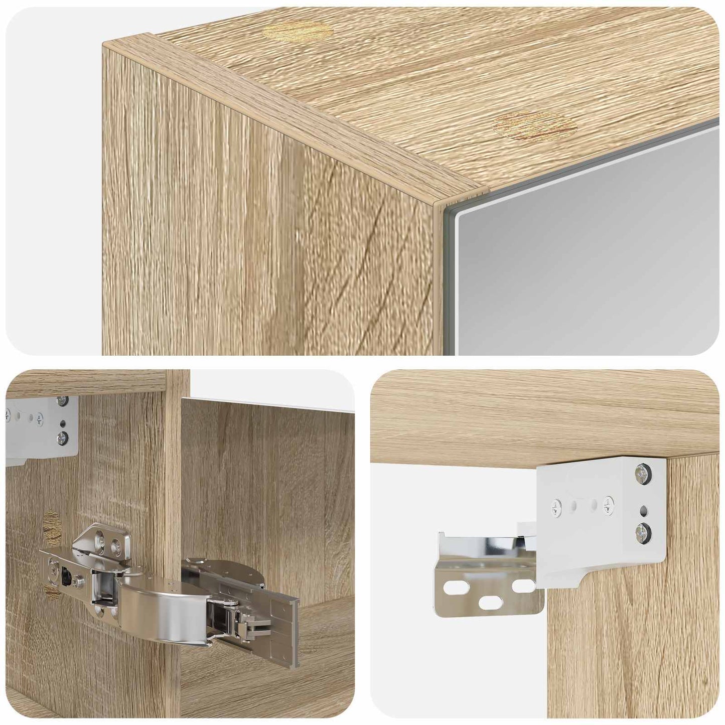 Badkamer spiegelkast met plank Sonoma Eiken 43 x 16 x 62.5 cm is nu te koop bij PeponiXL, paradijselijk wonen!