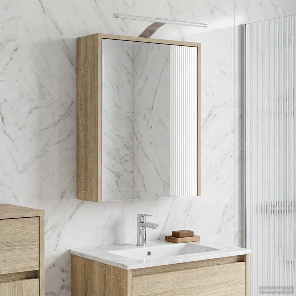 Badkamer spiegelkast met plank Sonoma Eiken 43 x 16 x 62.5 cm is nu te koop bij PeponiXL, paradijselijk wonen!