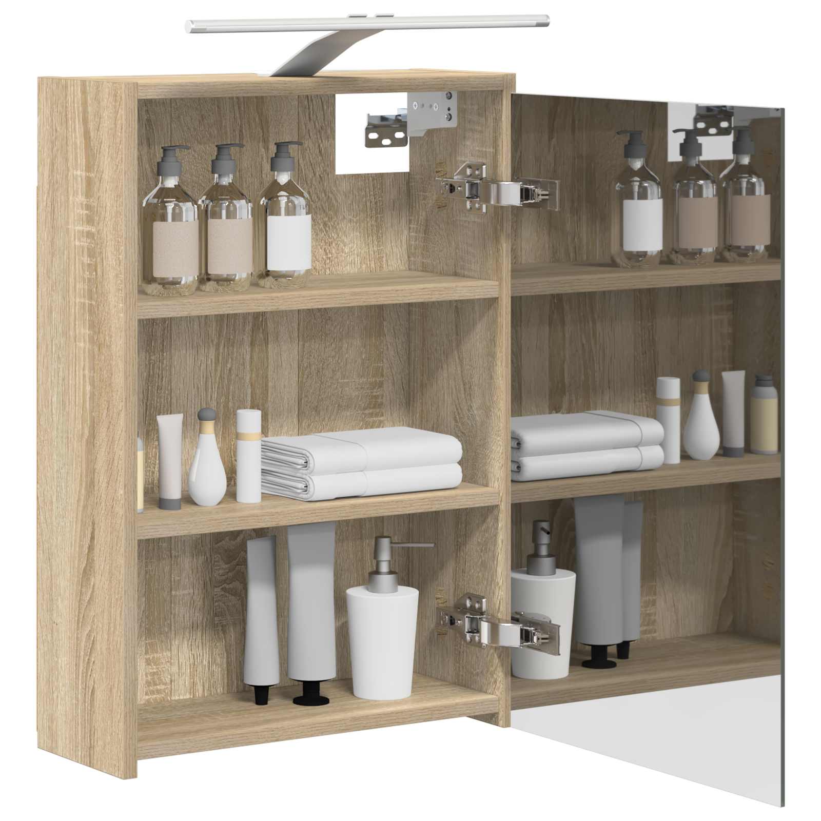 Badkamer spiegelkast met plank Sonoma Eiken 43 x 16 x 62.5 cm is nu te koop bij PeponiXL, paradijselijk wonen!