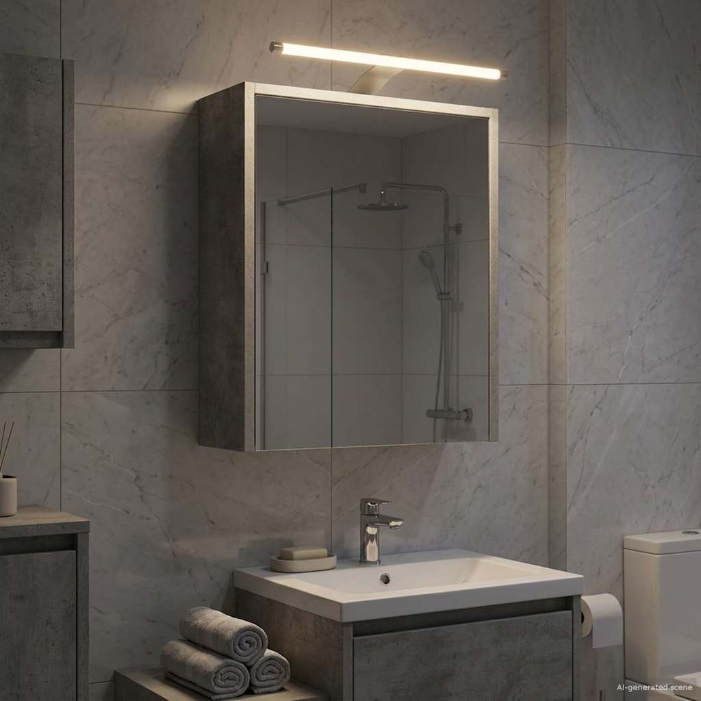 Badkamer spiegelkast Beton Grijs 43 x 16 x 62.5 cm Bewerkt hout is nu te koop bij PeponiXL, paradijselijk wonen!