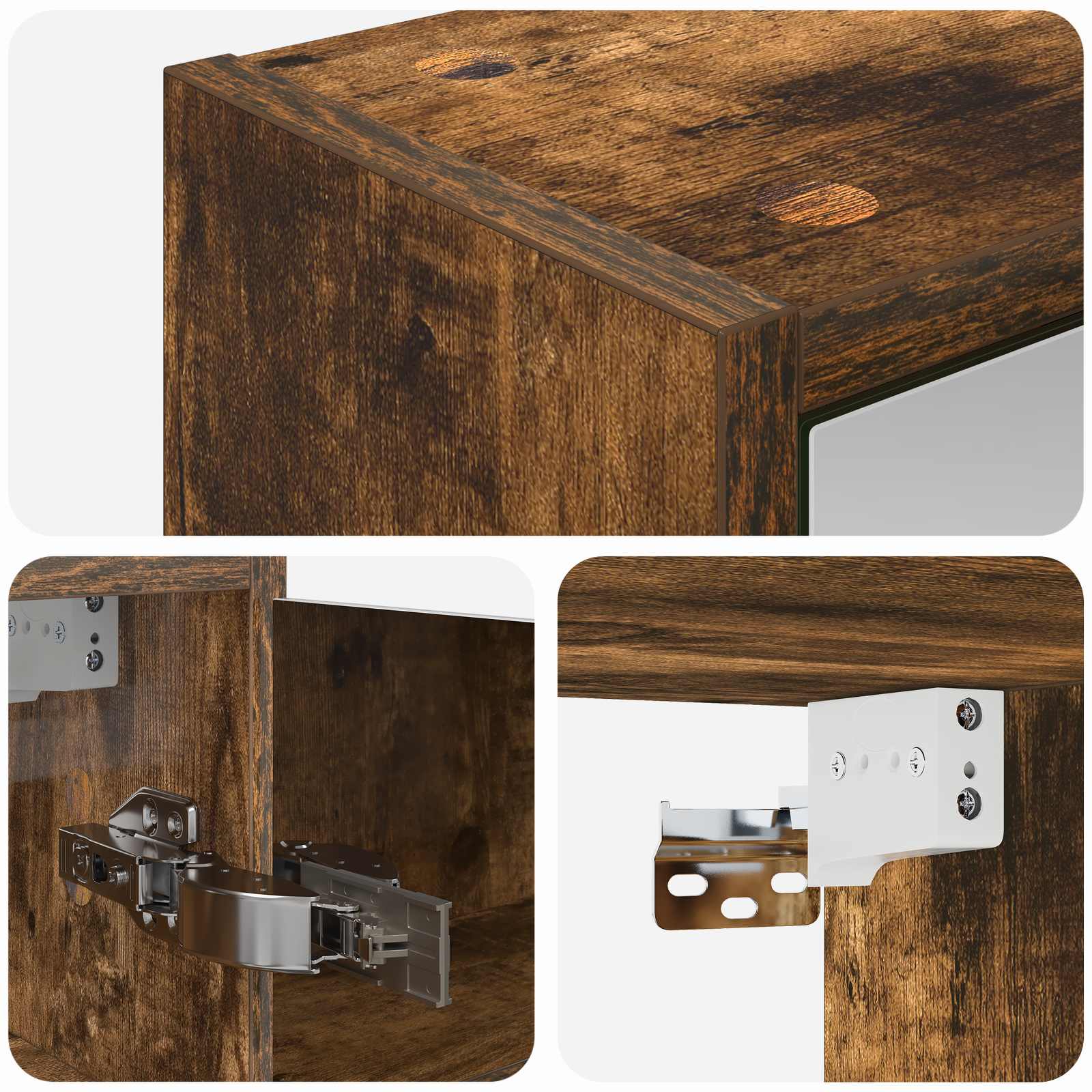 Badkamer spiegelkast met plank Gerookt eiken 43 x 16 x 62.5 cm is nu te koop bij PeponiXL, paradijselijk wonen!