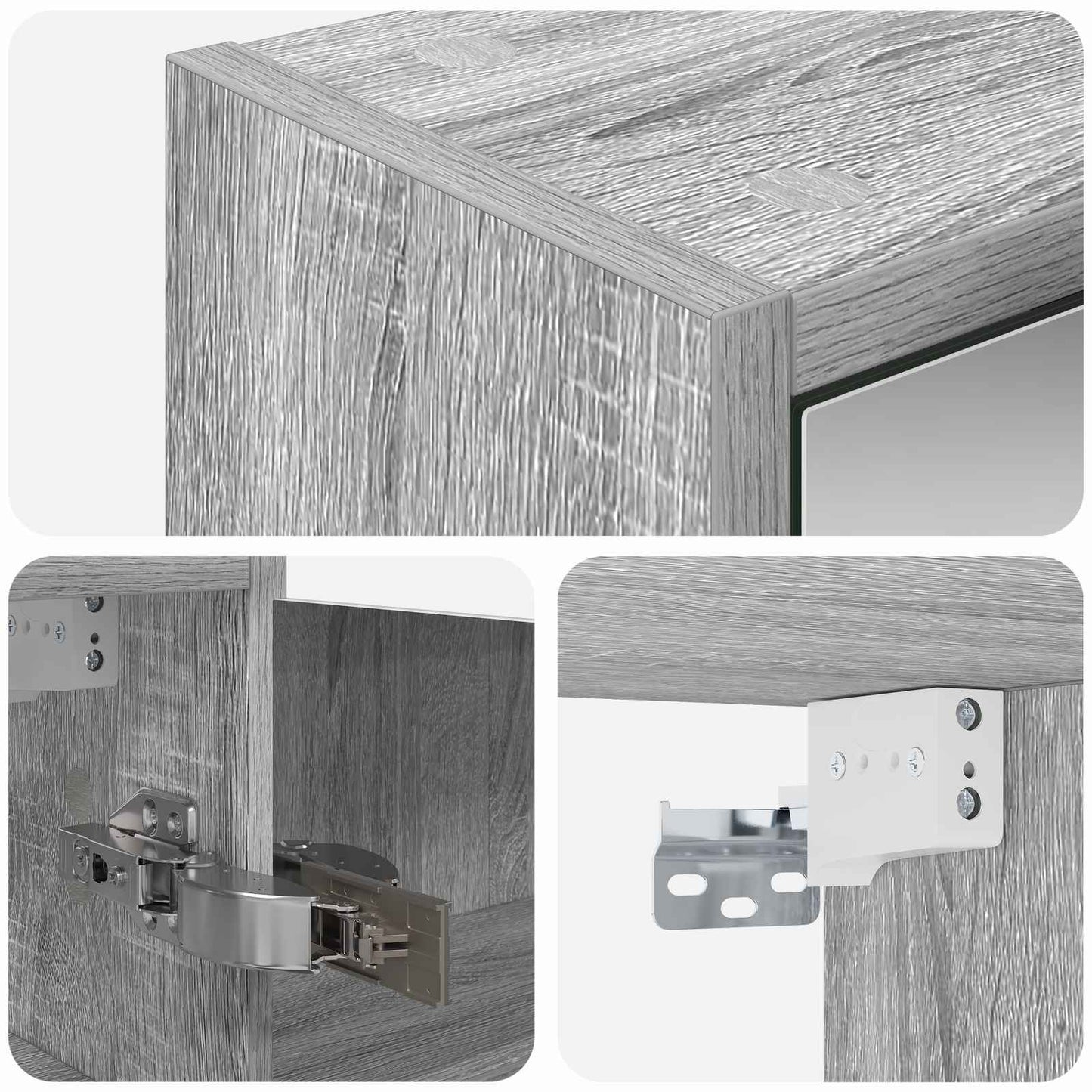Badkamer spiegelkast met plank Grijs Sonoma 43 x 16 x 62.5 cm is nu te koop bij PeponiXL, paradijselijk wonen!
