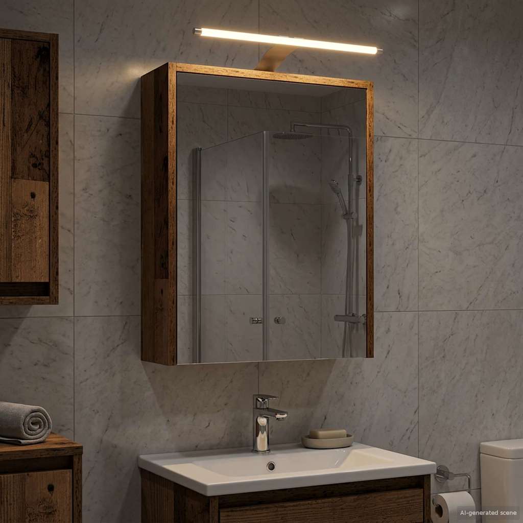 Badkamer spiegelkast Oudhout 43 x 16 x 62.5 cm Bewerkt hout is nu te koop bij PeponiXL, paradijselijk wonen!