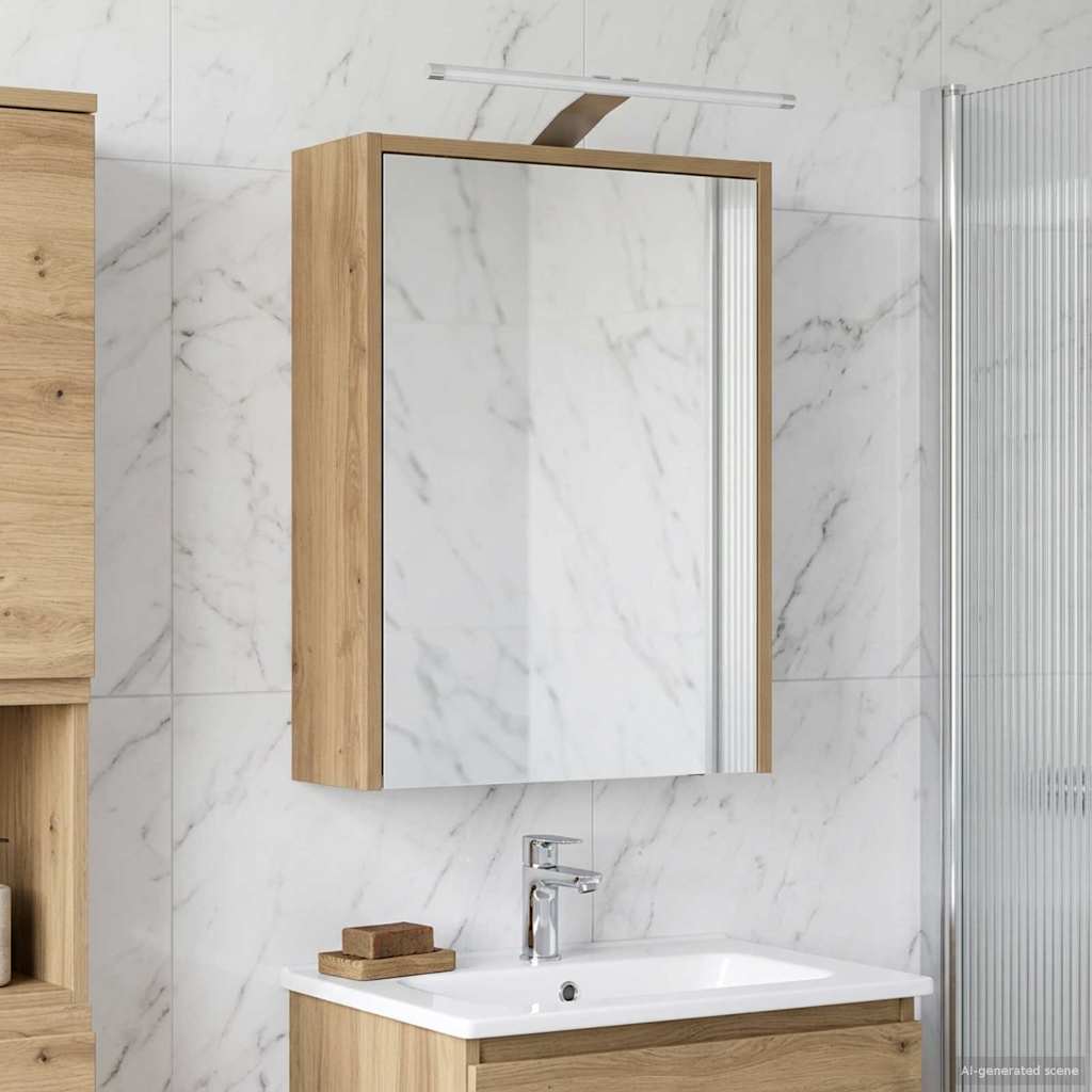 Badkamer spiegelkast Ambachtelijk eiken 43 x 16 x 62.5 cm is nu te koop bij PeponiXL, paradijselijk wonen!