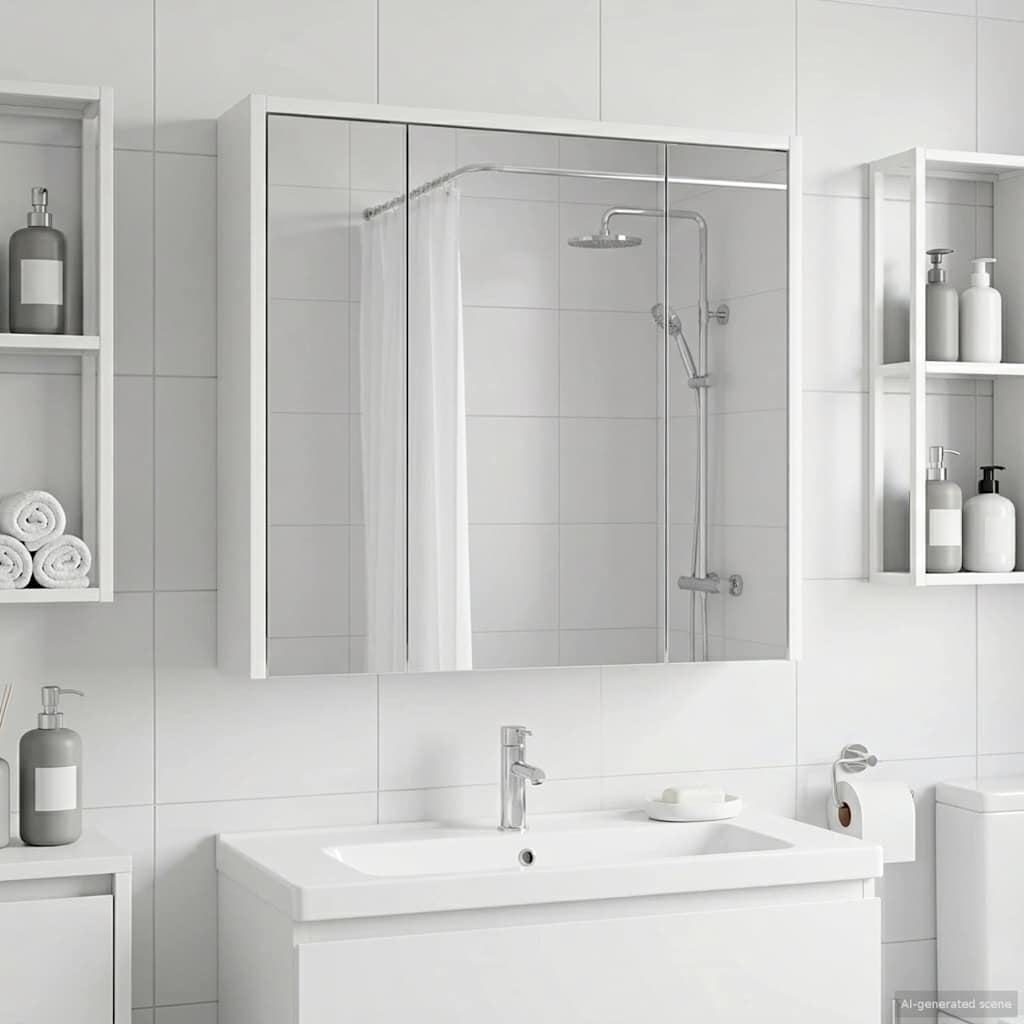 Badkamer spiegelkast voor Wit 63,5 x 16 x 62,5 cm Bewerkt hout is nu te koop bij PeponiXL, paradijselijk wonen!