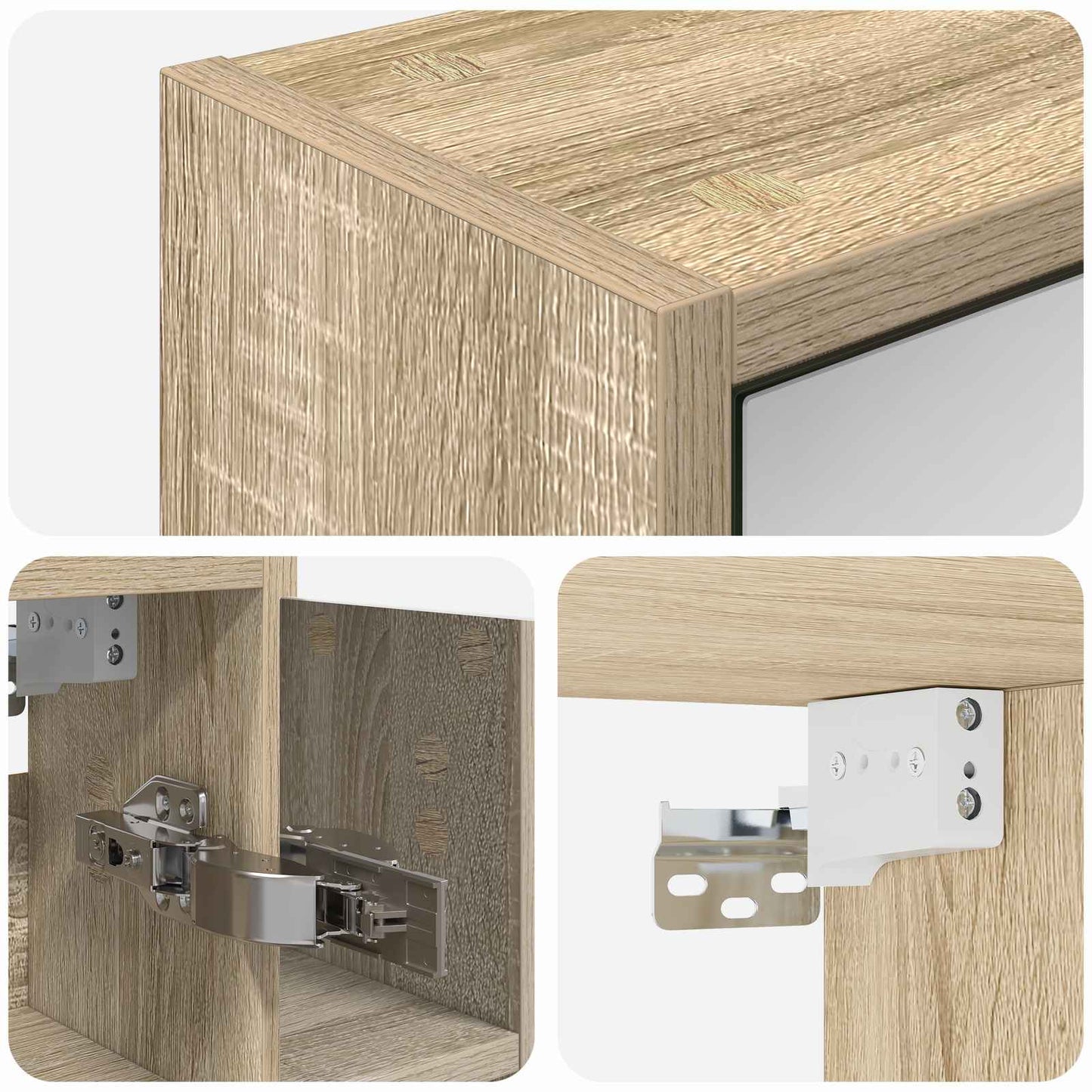 Badkamer spiegelkast Sonoma Eiken 63,5 x 16 x 62,5 cm is nu te koop bij PeponiXL, paradijselijk wonen!