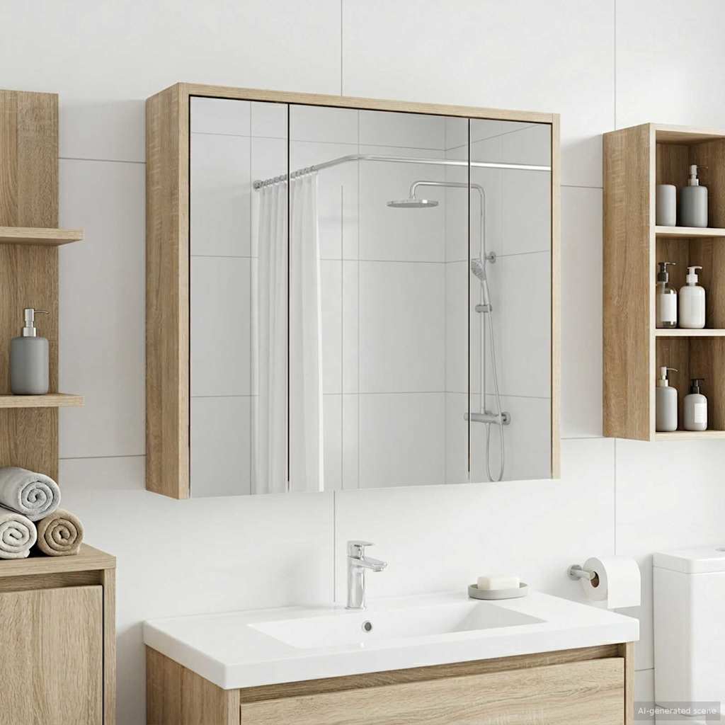 Badkamer spiegelkast Sonoma Eiken 63,5 x 16 x 62,5 cm is nu te koop bij PeponiXL, paradijselijk wonen!