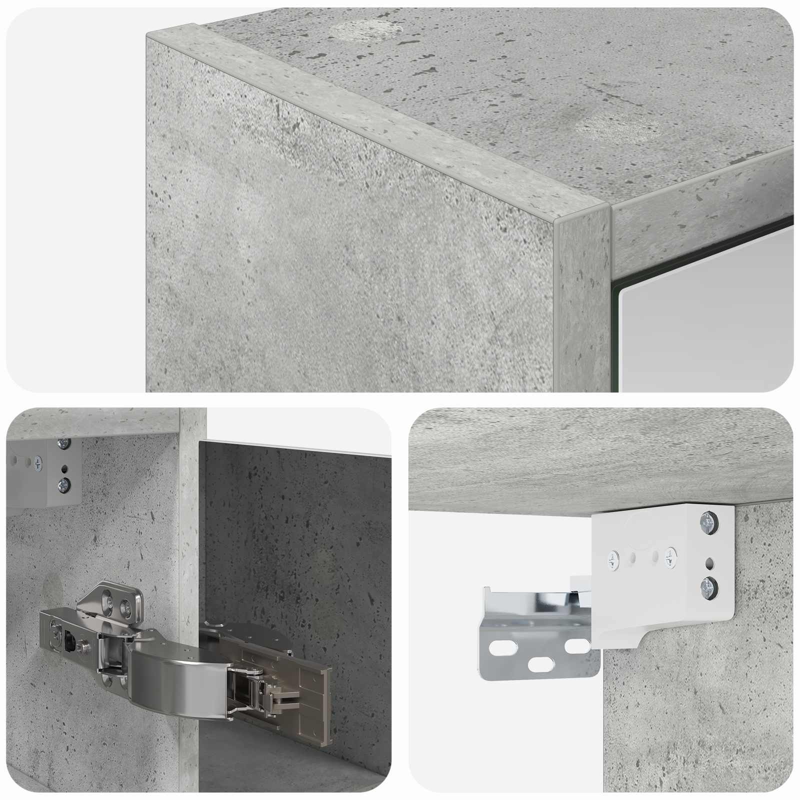 Badkamer spiegelkast Beton Grijs 63,5 x 16 x 62,5 cm is nu te koop bij PeponiXL, paradijselijk wonen!