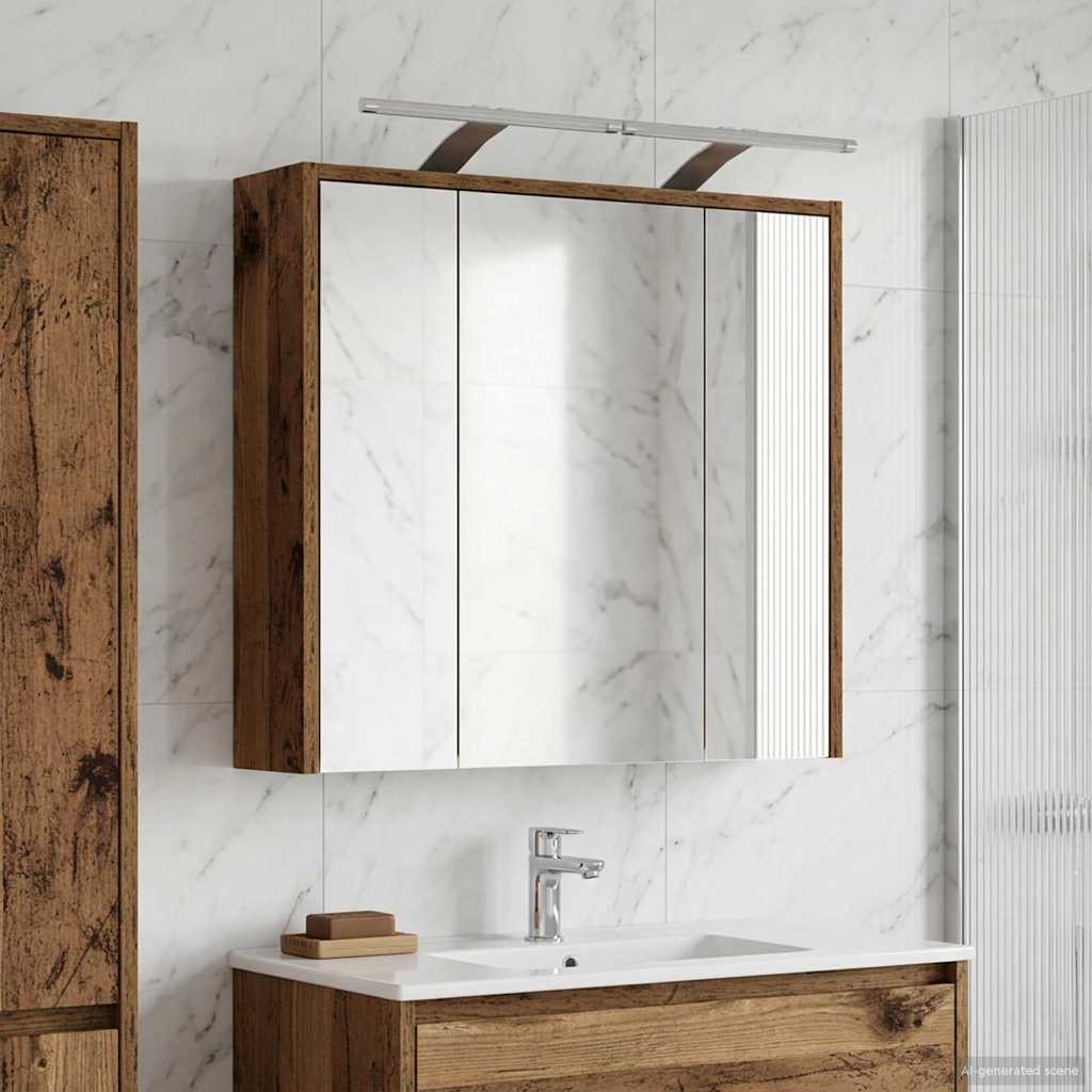 Badkamer spiegelkast Oudhout 63,5 x 16 x 62,5 cm Bewerkt hout is nu te koop bij PeponiXL, paradijselijk wonen!