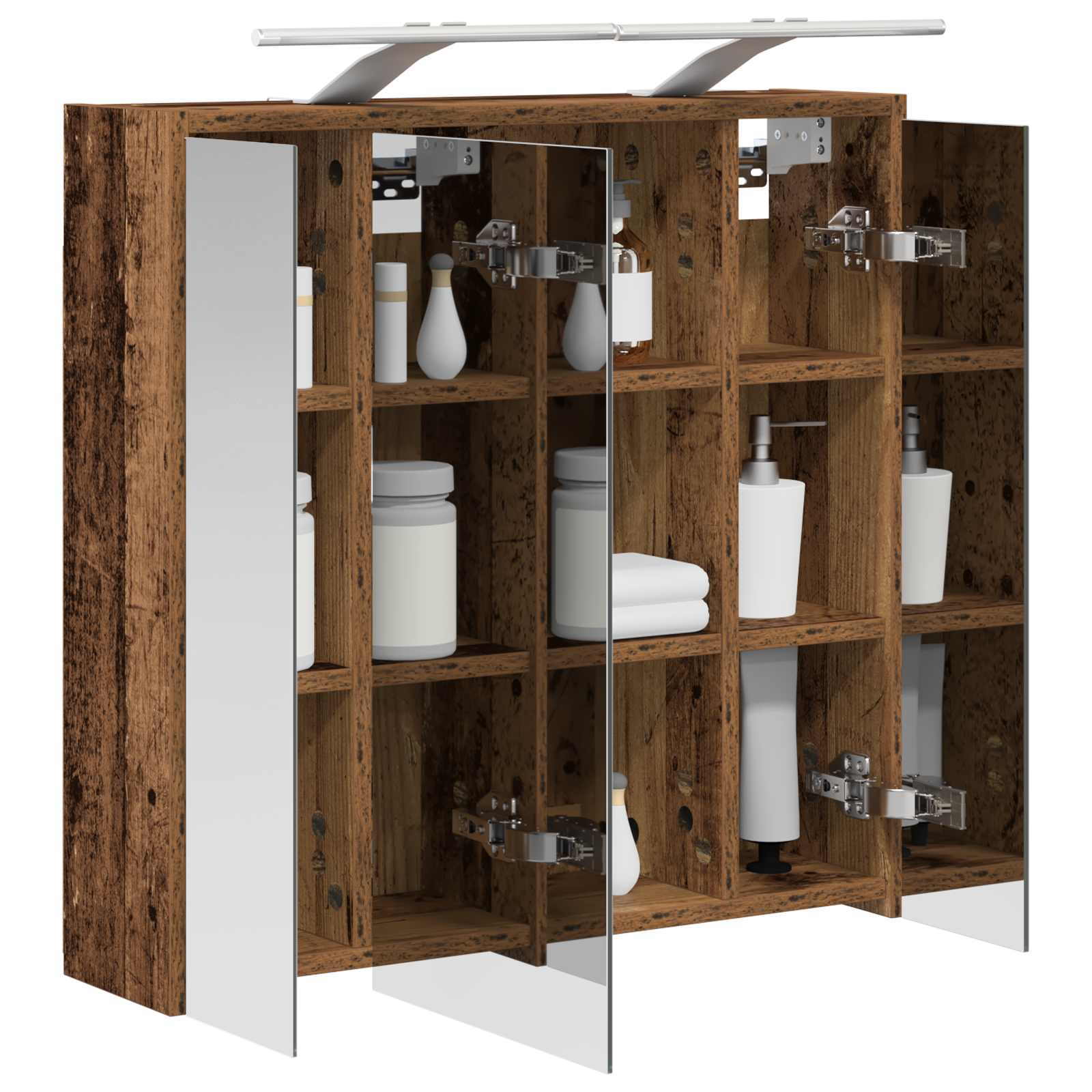 Badkamer spiegelkast Oudhout 63,5 x 16 x 62,5 cm Bewerkt hout is nu te koop bij PeponiXL, paradijselijk wonen!