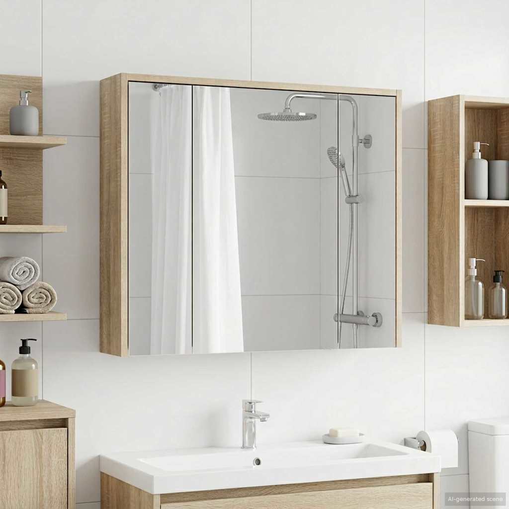 Badkamer spiegelkast Sonoma Eiken 73,5 x 16 x 62,5 cm is nu te koop bij PeponiXL, paradijselijk wonen!