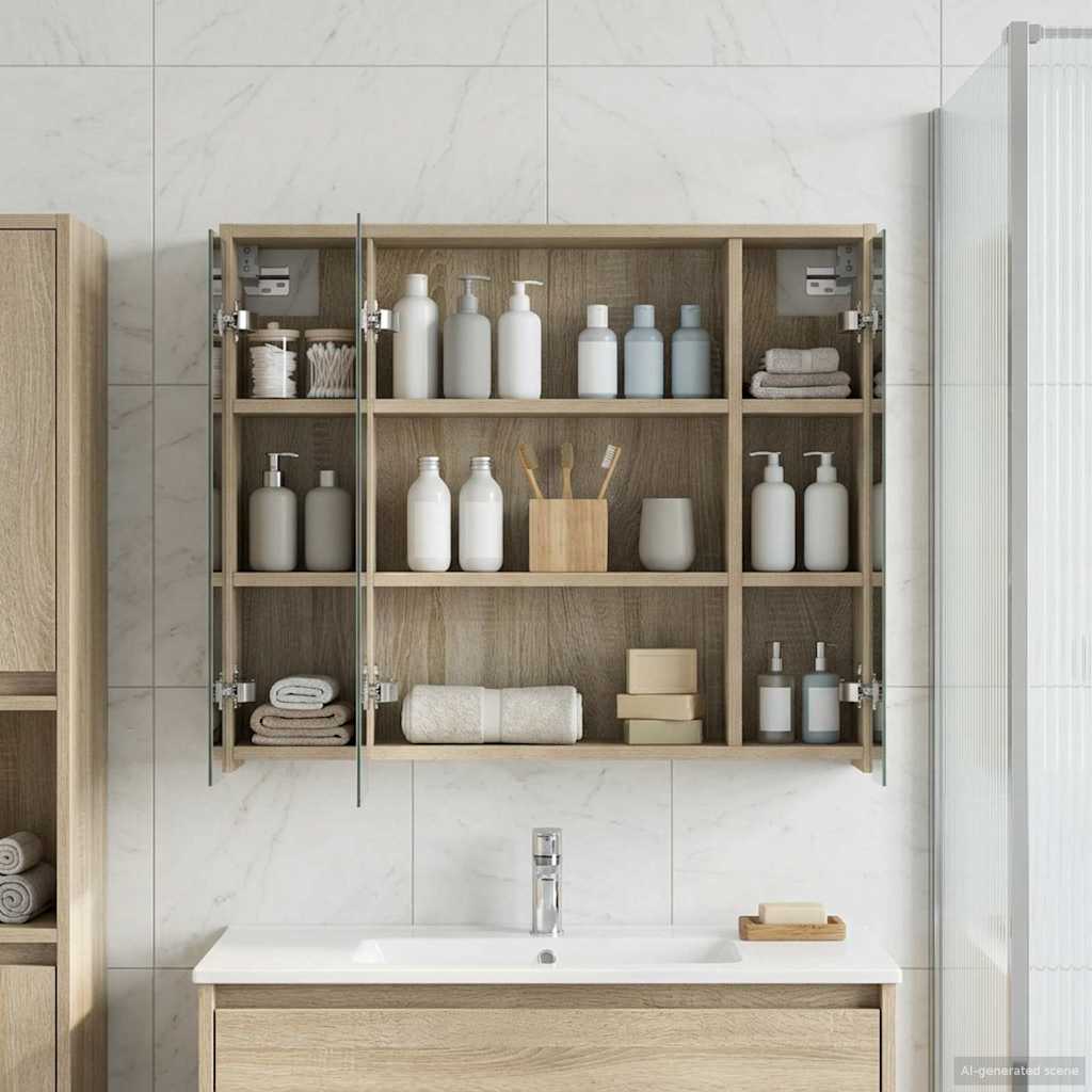 Badkamer spiegelkast Sonoma Eiken 73,5 x 16 x 62,5 cm is nu te koop bij PeponiXL, paradijselijk wonen!