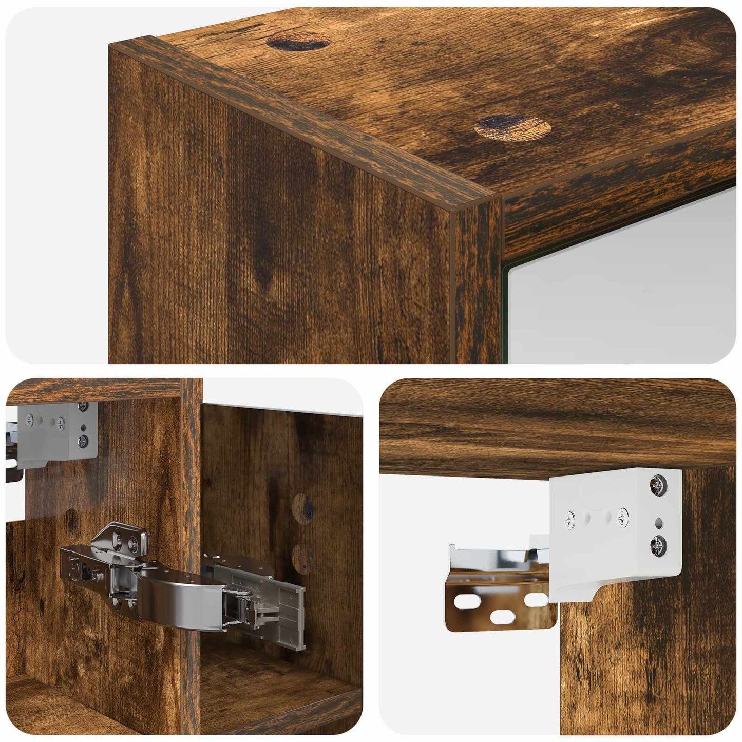 Badkamer spiegelkast Gerookt eiken 73,5 x 16 x 62,5 cm is nu te koop bij PeponiXL, paradijselijk wonen!