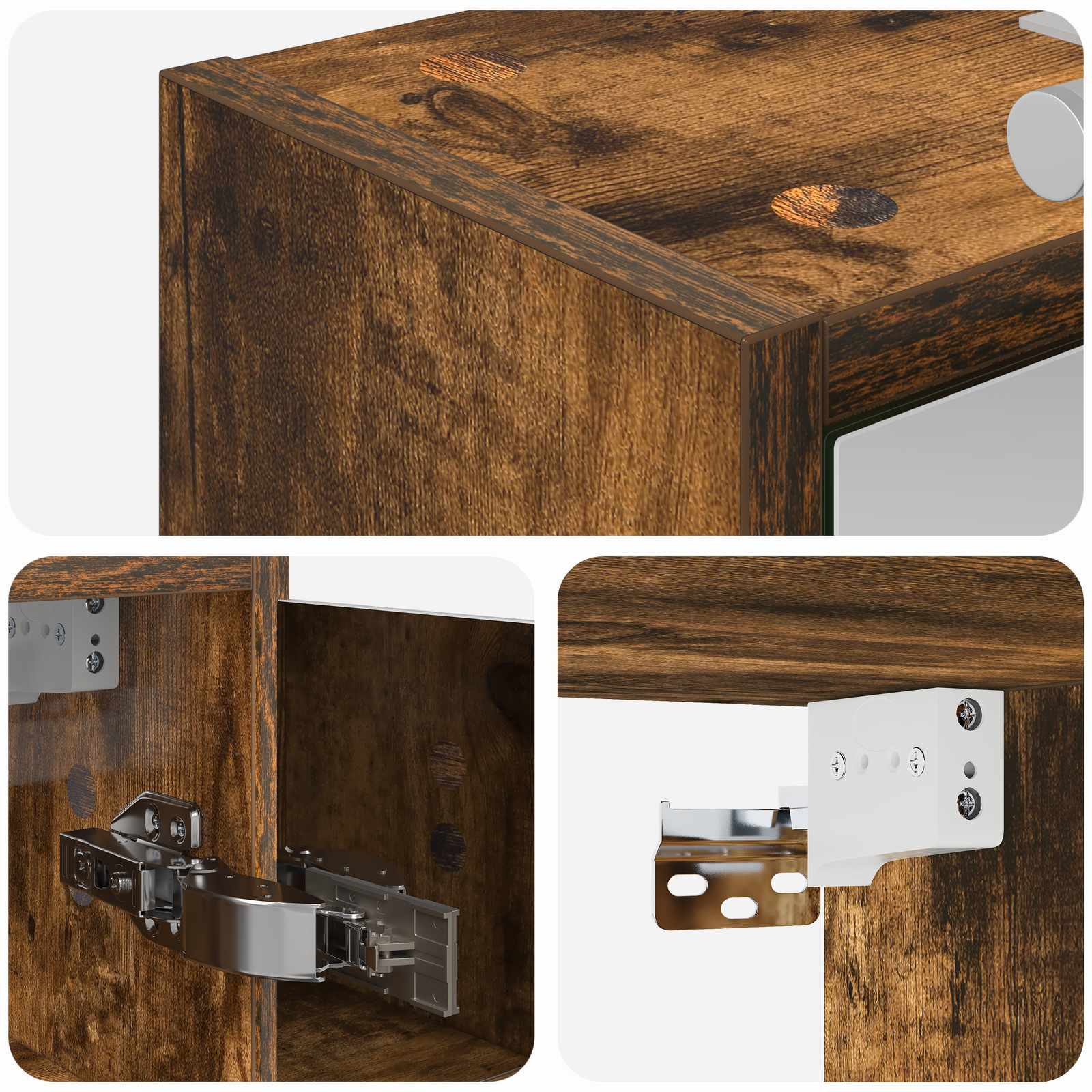 Badkamer spiegelkast Gerookt eiken 73,5 x 16 x 62,5 cm is nu te koop bij PeponiXL, paradijselijk wonen!