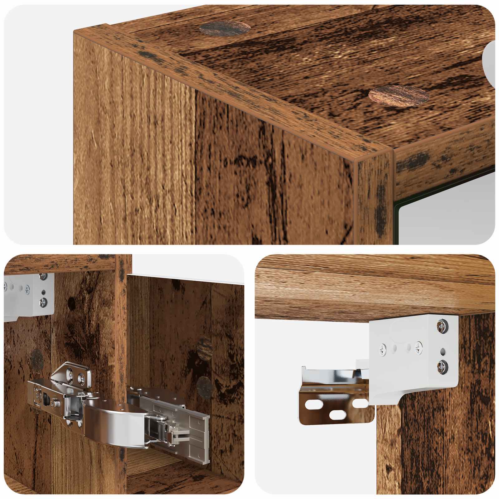 Badkamer spiegelkast Oudhout 73,5 x 16 x 62,5 cm Bewerkt hout is nu te koop bij PeponiXL, paradijselijk wonen!