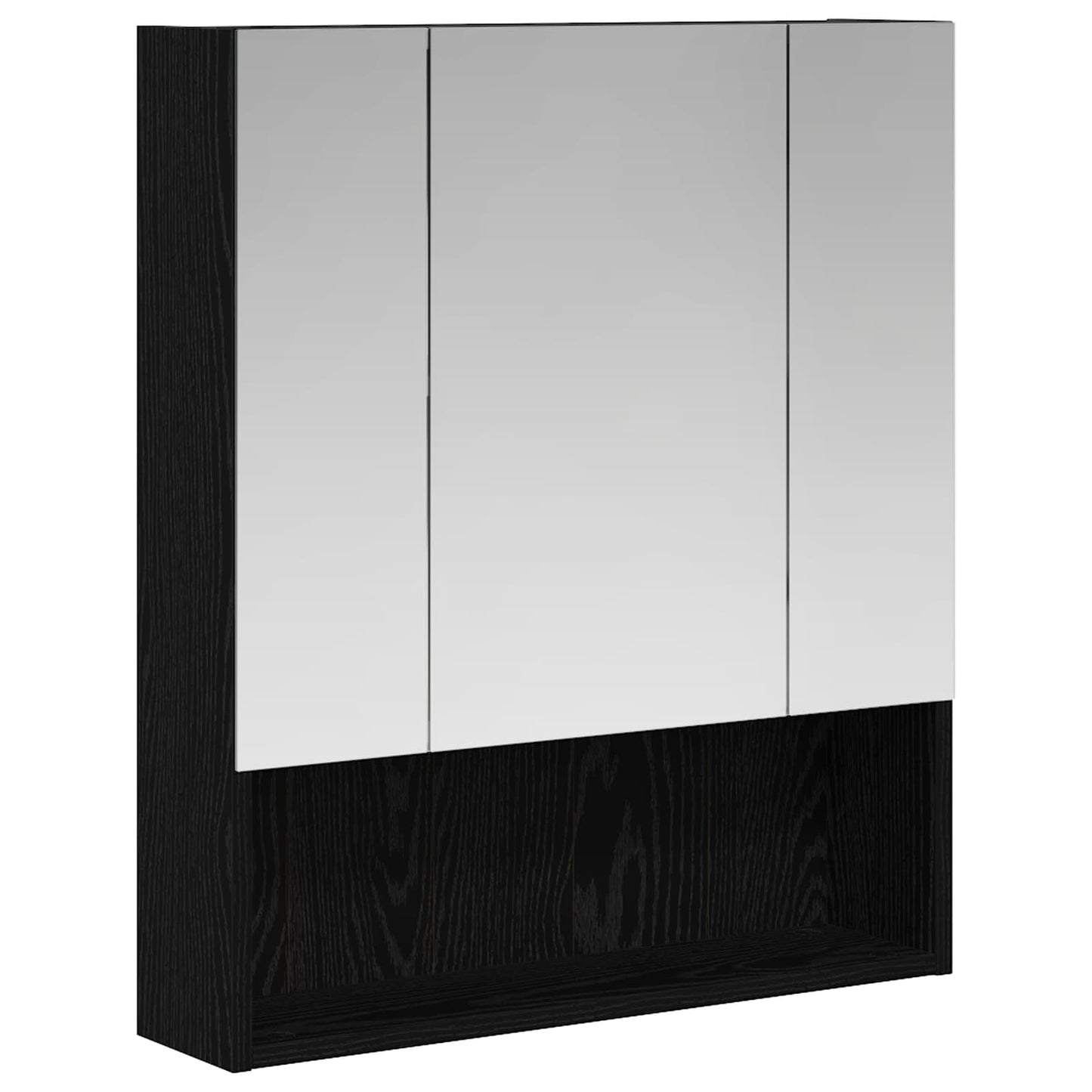 Badkamer spiegelkast Zwart Eiken 60 x 14.5 x 70 cm Bewerkt hout is nu te koop bij PeponiXL, paradijselijk wonen!