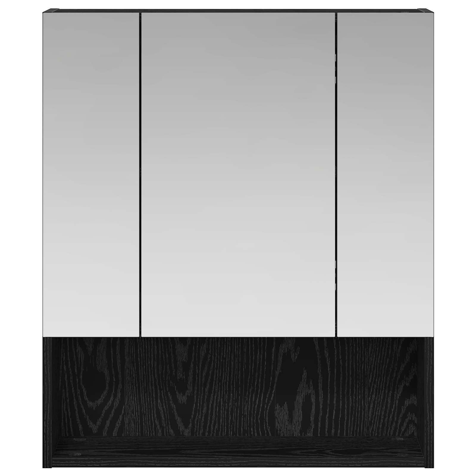 Badkamer spiegelkast Zwart Eiken 60 x 14.5 x 70 cm Bewerkt hout is nu te koop bij PeponiXL, paradijselijk wonen!