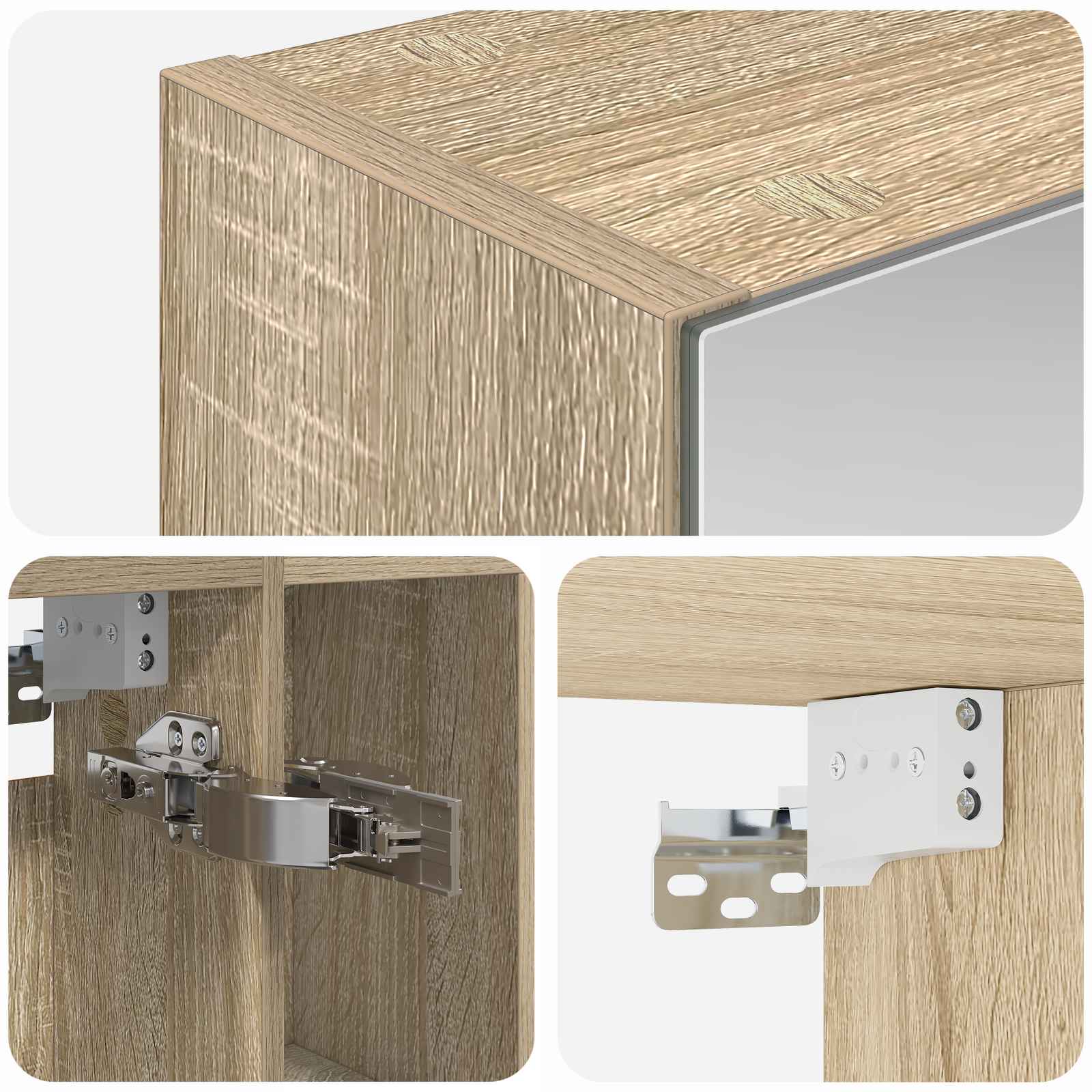 Badkamer spiegelkast met plank Sonoma Eiken 60 x 14.5 x 70 cm is nu te koop bij PeponiXL, paradijselijk wonen!