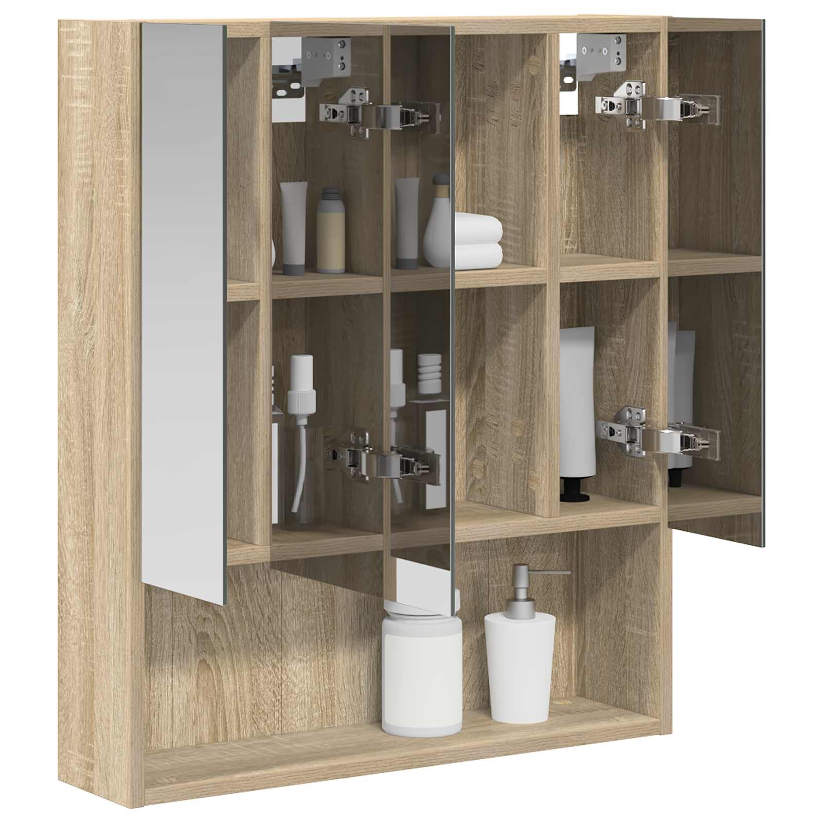 Badkamer spiegelkast met plank Sonoma Eiken 60 x 14.5 x 70 cm is nu te koop bij PeponiXL, paradijselijk wonen!
