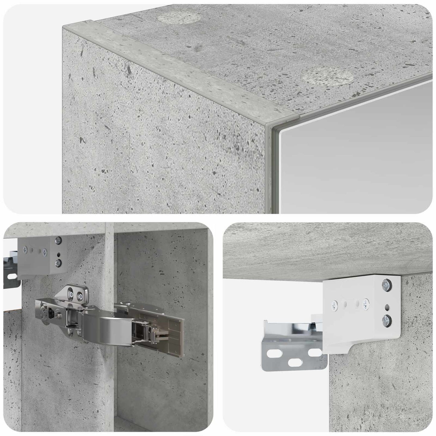 Badkamer spiegelkast Beton Grijs 60 x 14.5 x 70 cm Bewerkt hout is nu te koop bij PeponiXL, paradijselijk wonen!